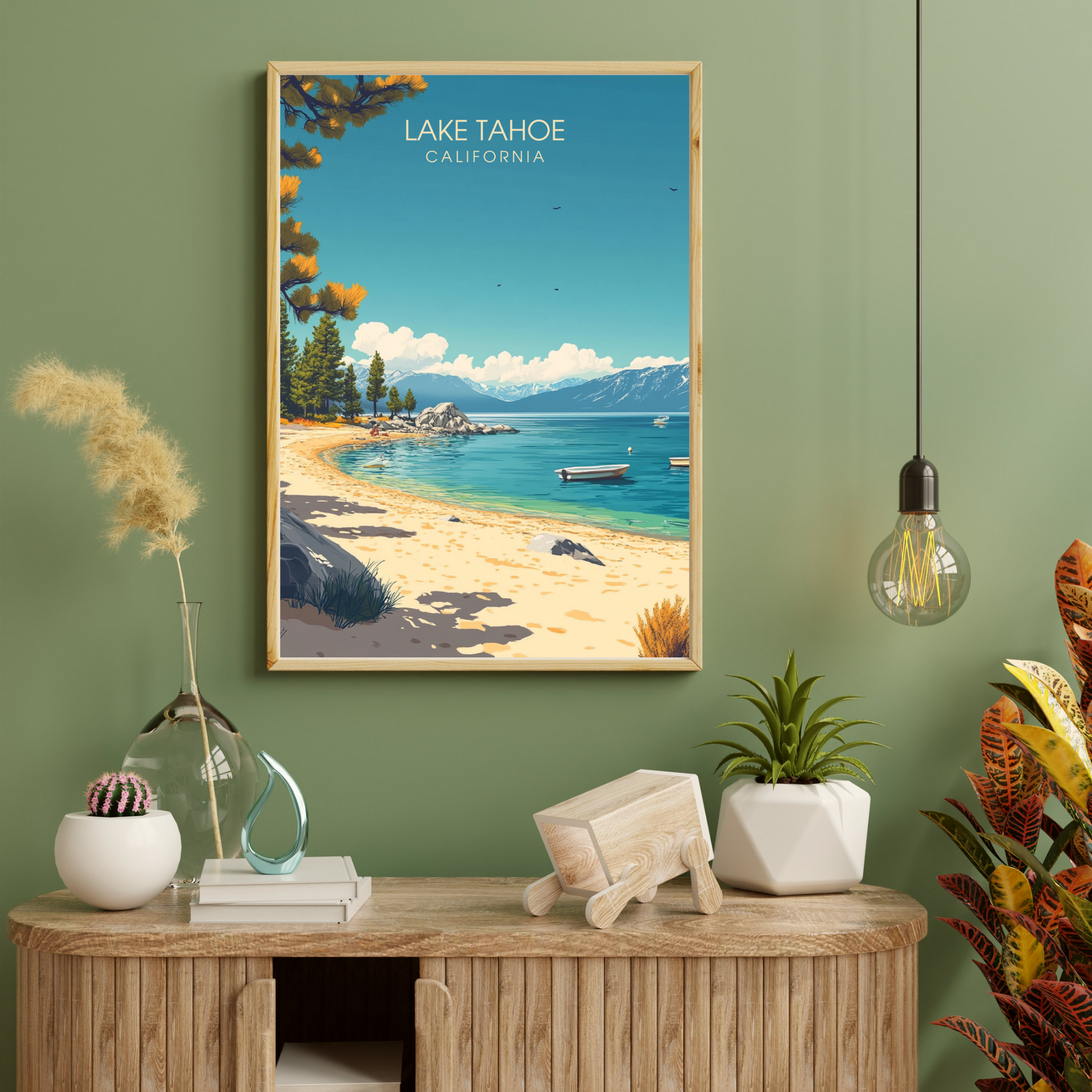 Affiche Lac Tahoe Californie | Poster de voyage États-Unis | Affiche Lac