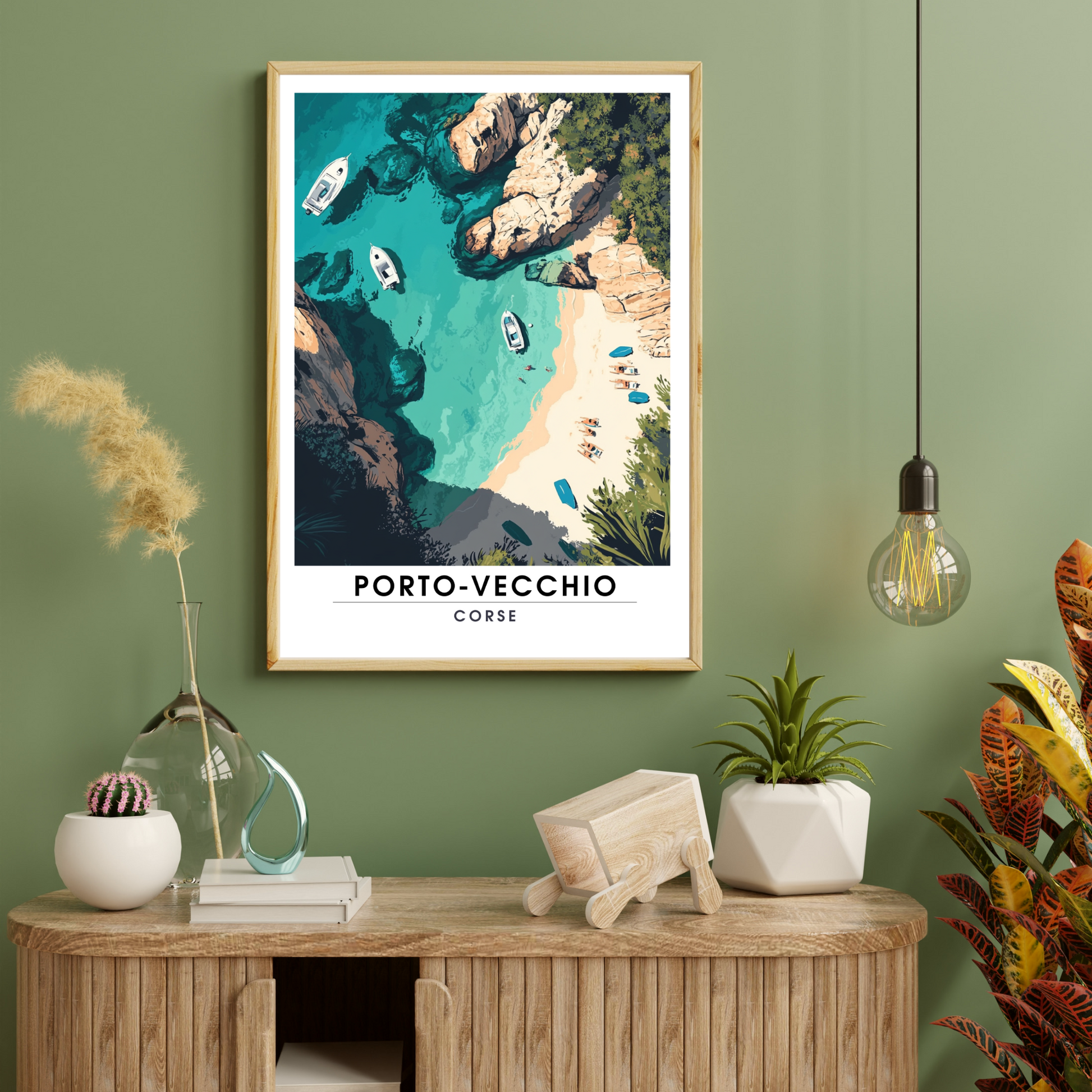 Affiche Porto Vecchio | Impression de voyage Corse | Affiche Corse