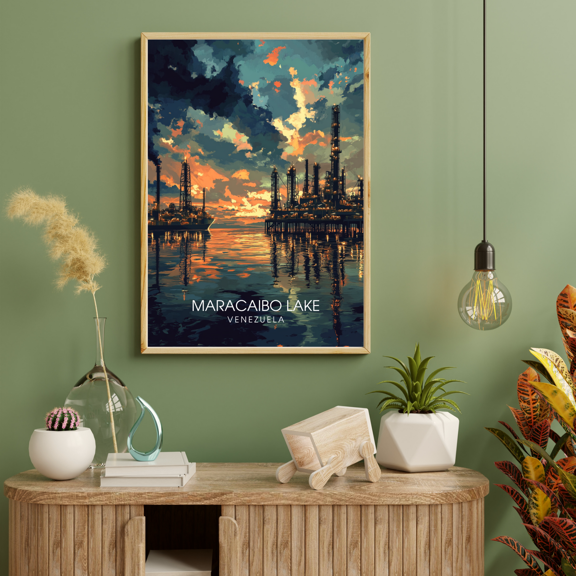 Affiche Lac Maracaibo | Impression Venezuela | Affiche Lac