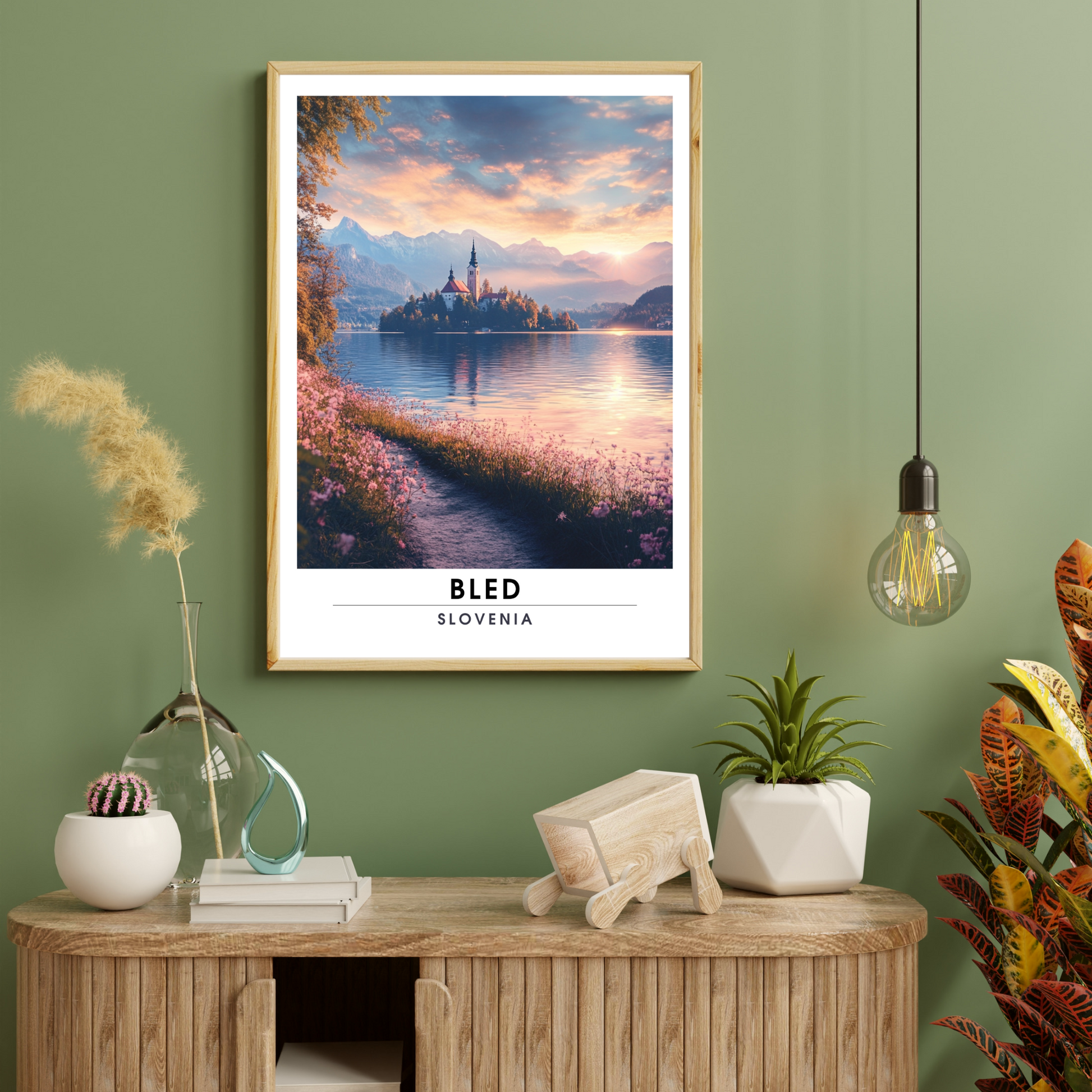 Affiche Bled | Impression de voyage Slovénie | Affiche Slovénie