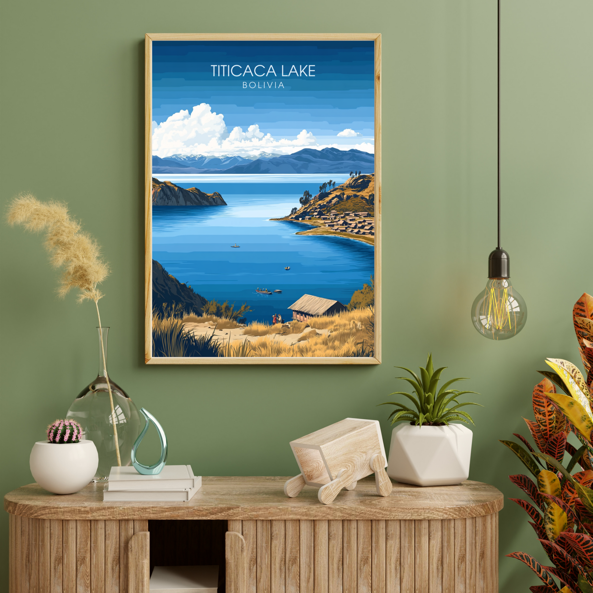Affiche Lac Titicaca | Poster de voyage Bolivie | Affiche Lac