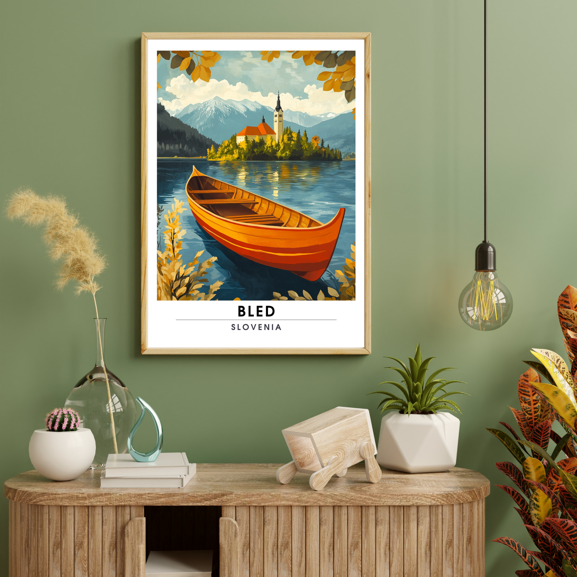 Affiche Bled | Impression de voyage Slovénie | Affiche Slovénie