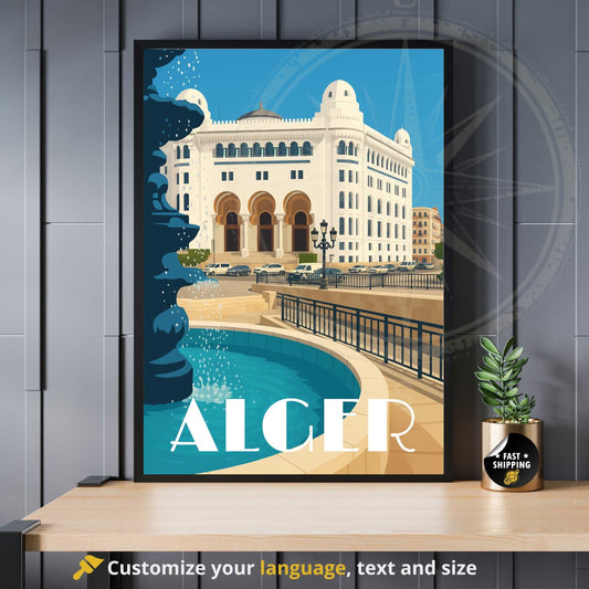 Affiche Alger | impression Alger | Grande poste d'Alger | Affiche Algérie