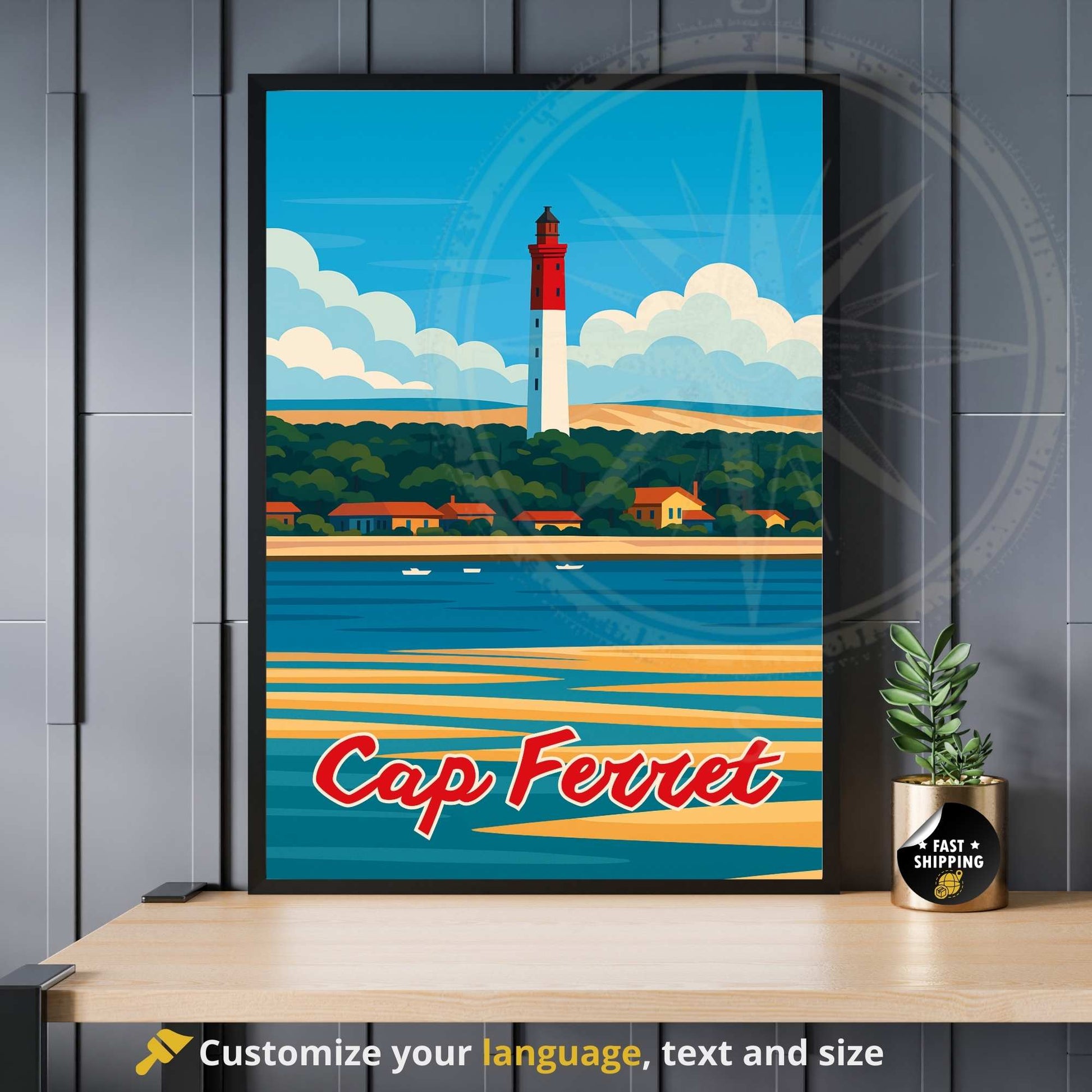 Affiche Cap Ferret | Phare de  Cap Ferret | Affiche France