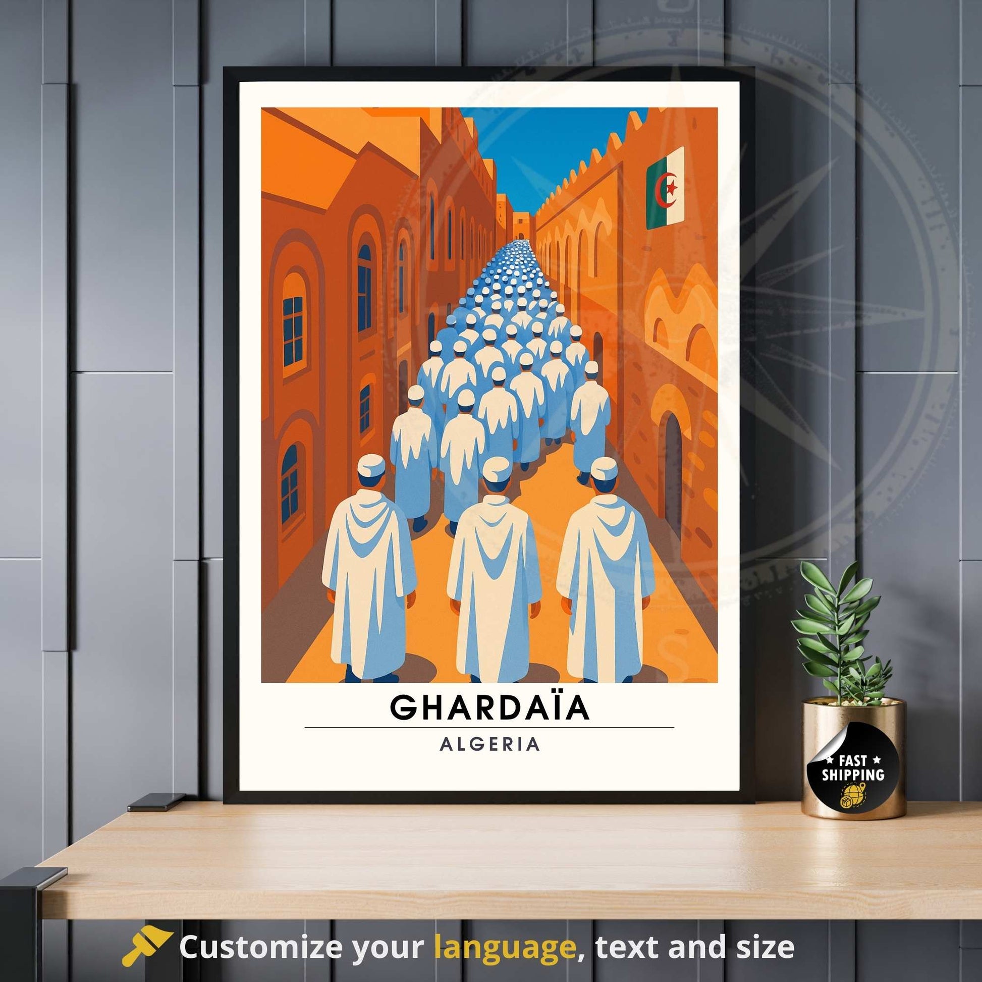 Affiche Ghardaïa | impression Ghardaïa | Affiche Sahara | Algérie