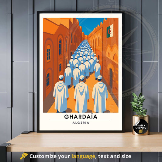 Affiche Ghardaïa | impression Ghardaïa | Affiche Sahara | Algérie