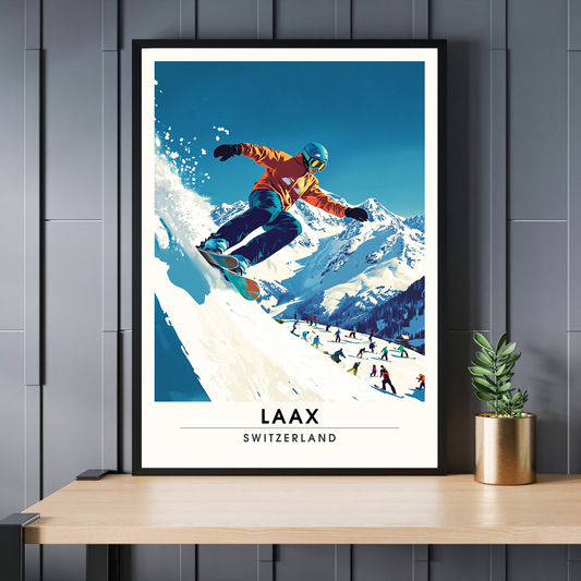 Affiche Laax, Suisse | impression Laax, Affiche de ski