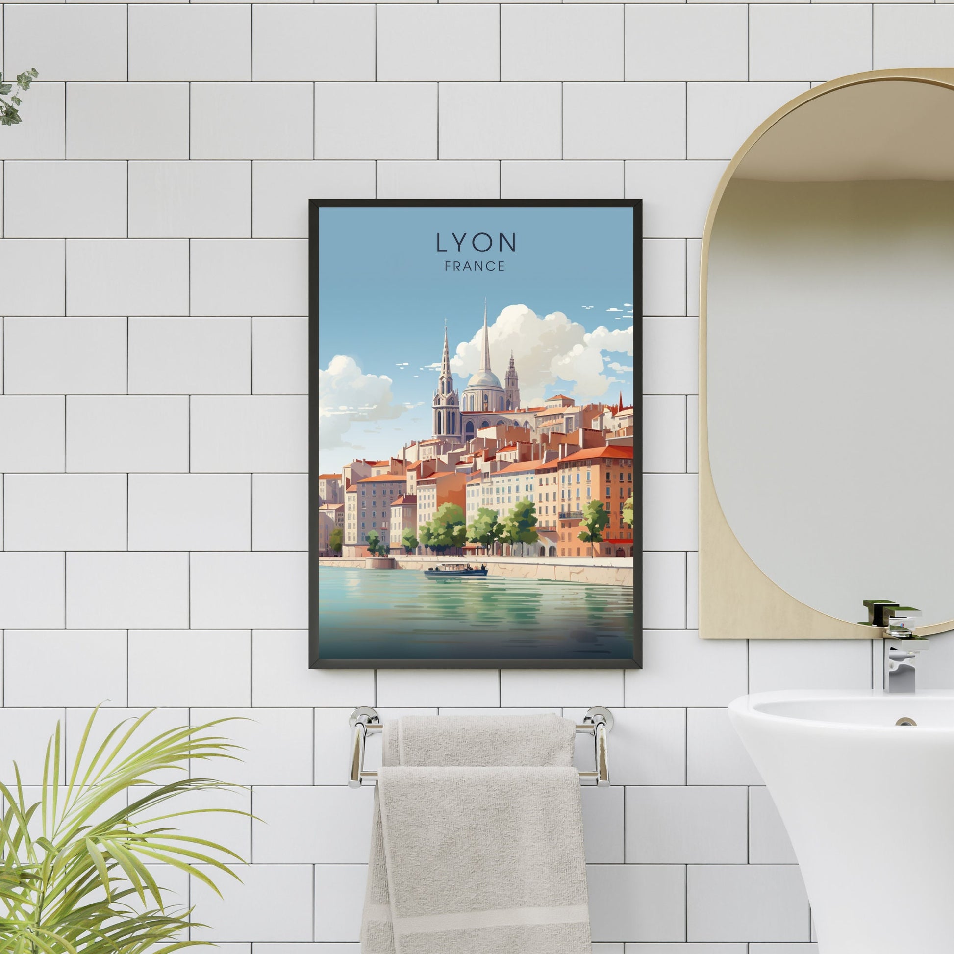 Affiche Lyon, impression de voyage Lyon, affiche de voyage Lyon, Affiche France