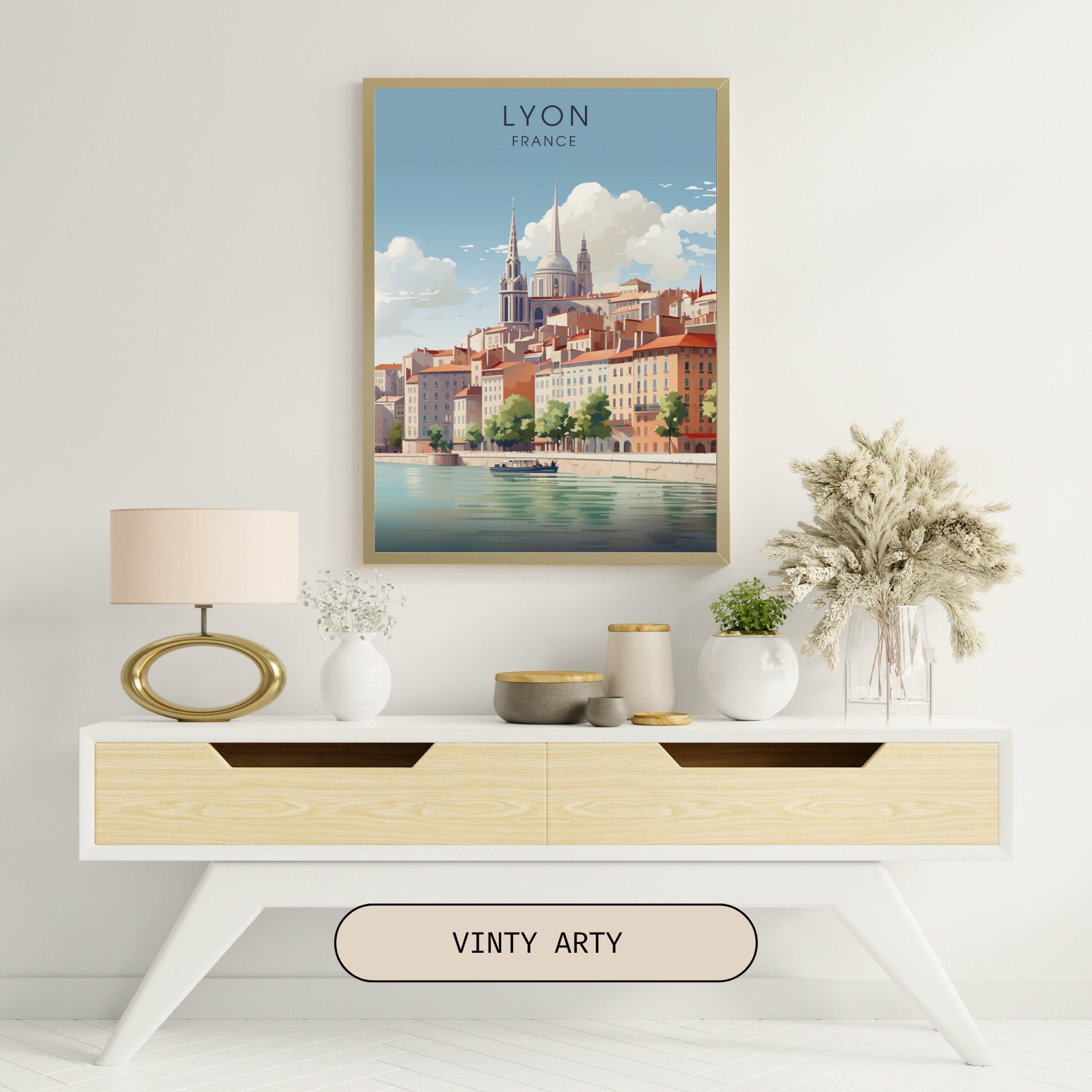 Affiche Lyon, impression de voyage Lyon, affiche de voyage Lyon, Affiche France