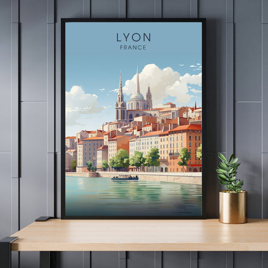 Affiche Lyon, impression de voyage Lyon, affiche de voyage Lyon, Affiche France