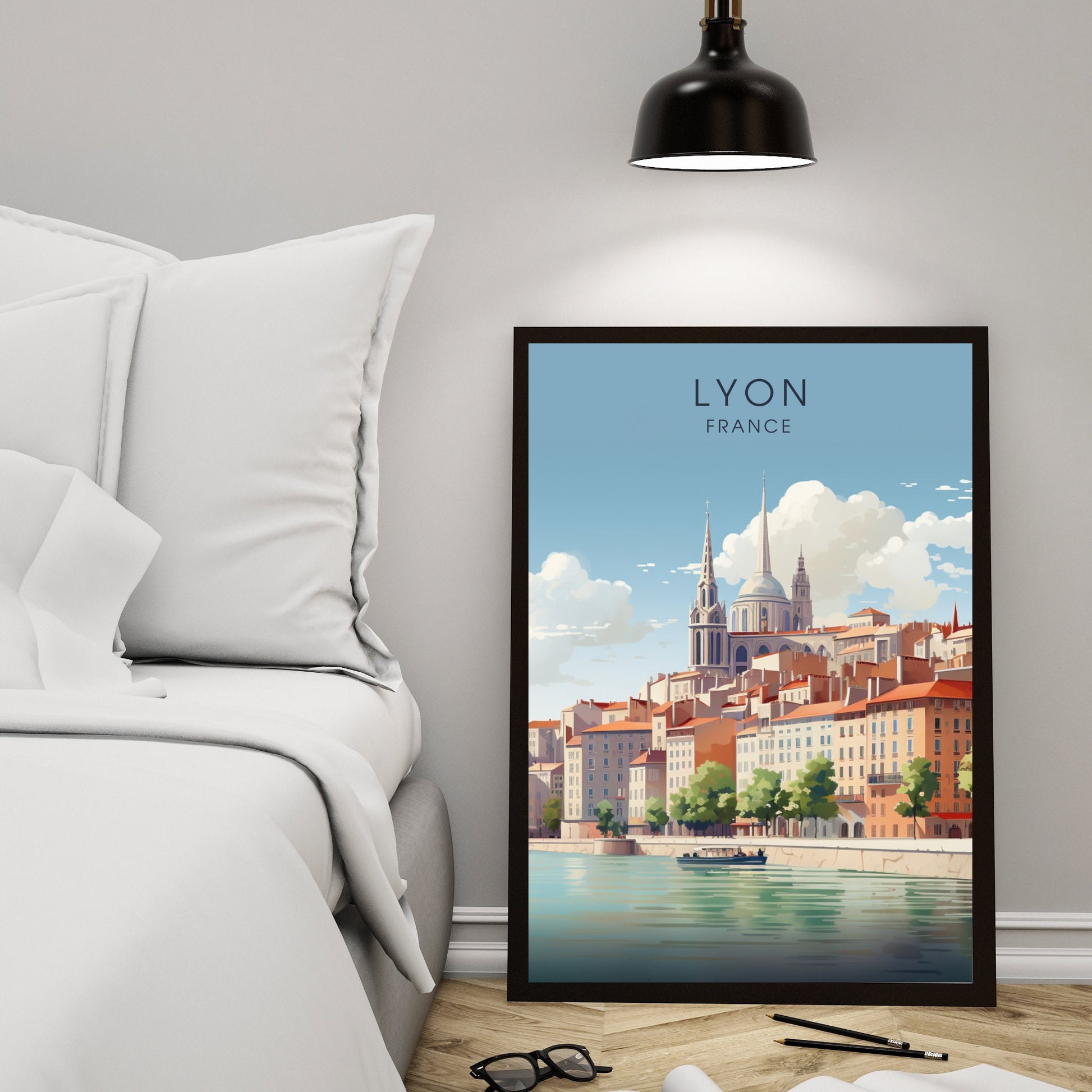 Affiche Lyon, impression de voyage Lyon, affiche de voyage Lyon, Affiche France