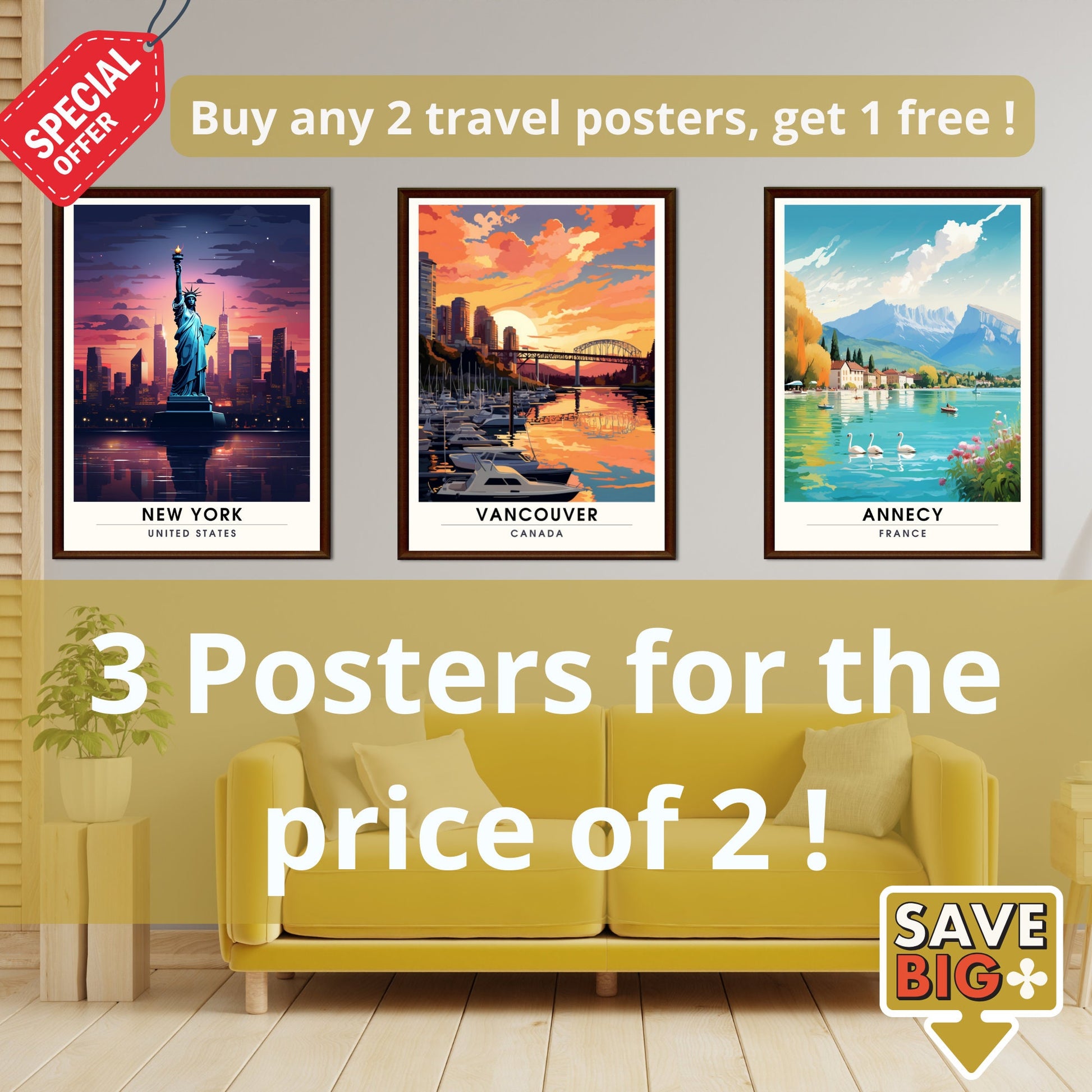 Impression Vancouver | Poster de voyage Vancouver | Coucher de soleil à Vancouver