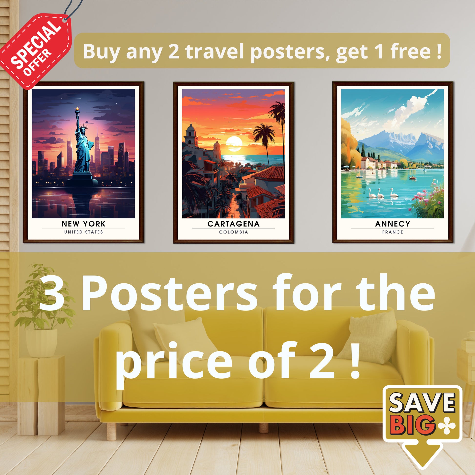 Impression Carthagène des Indes , Colombie | Poster de voyage Carthagène