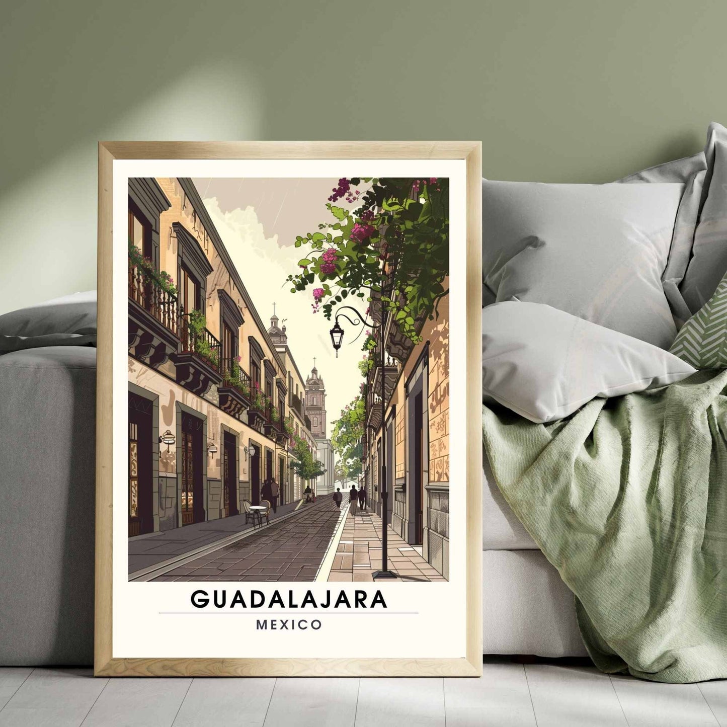Impression Guadalajara | Affiche de voyage Guadalajara, Mexique | Impression Mexique | Balade dans les rues de Guadalajara