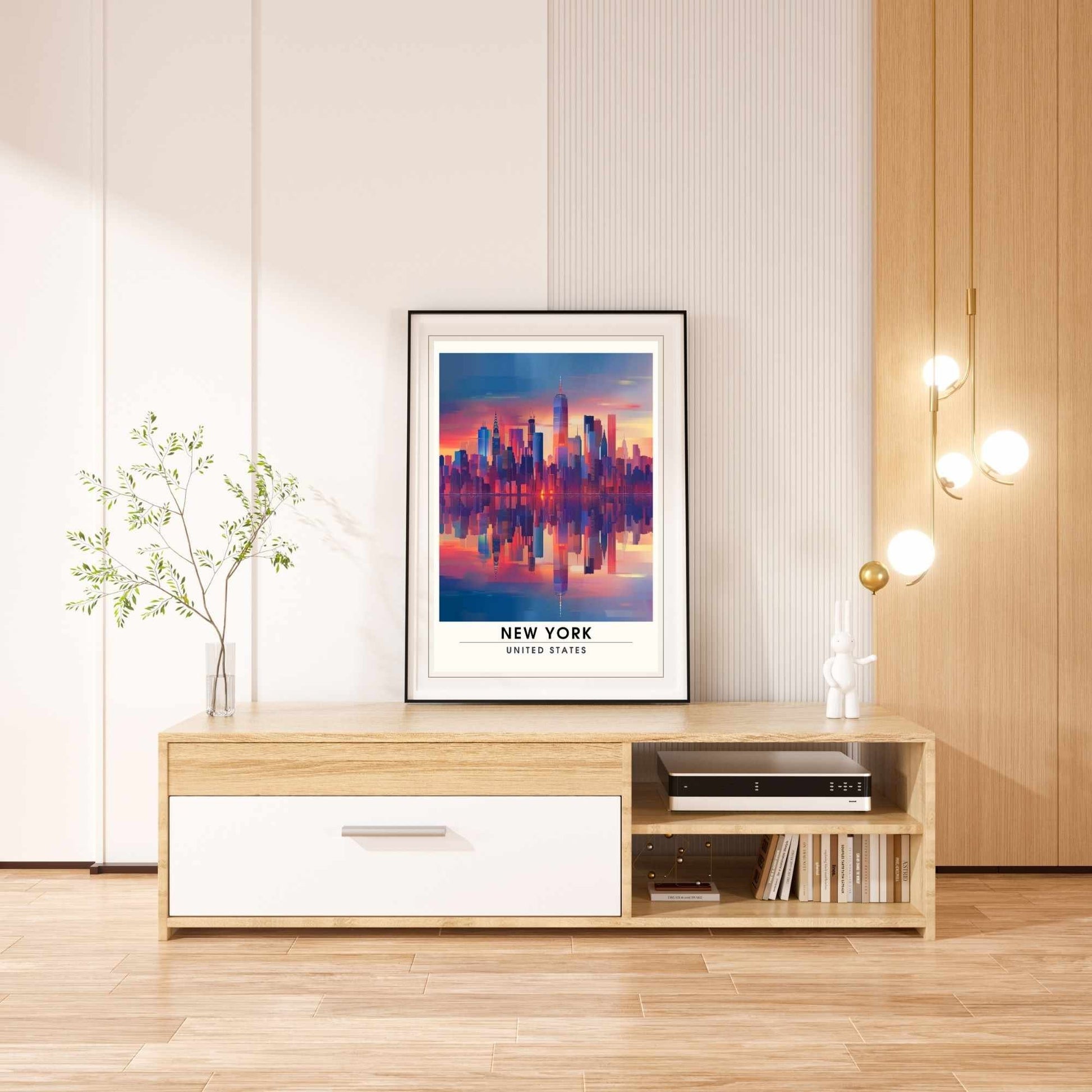 Impression New York | Affiche de Voyage New York | affiche New York City - coucher de soleil