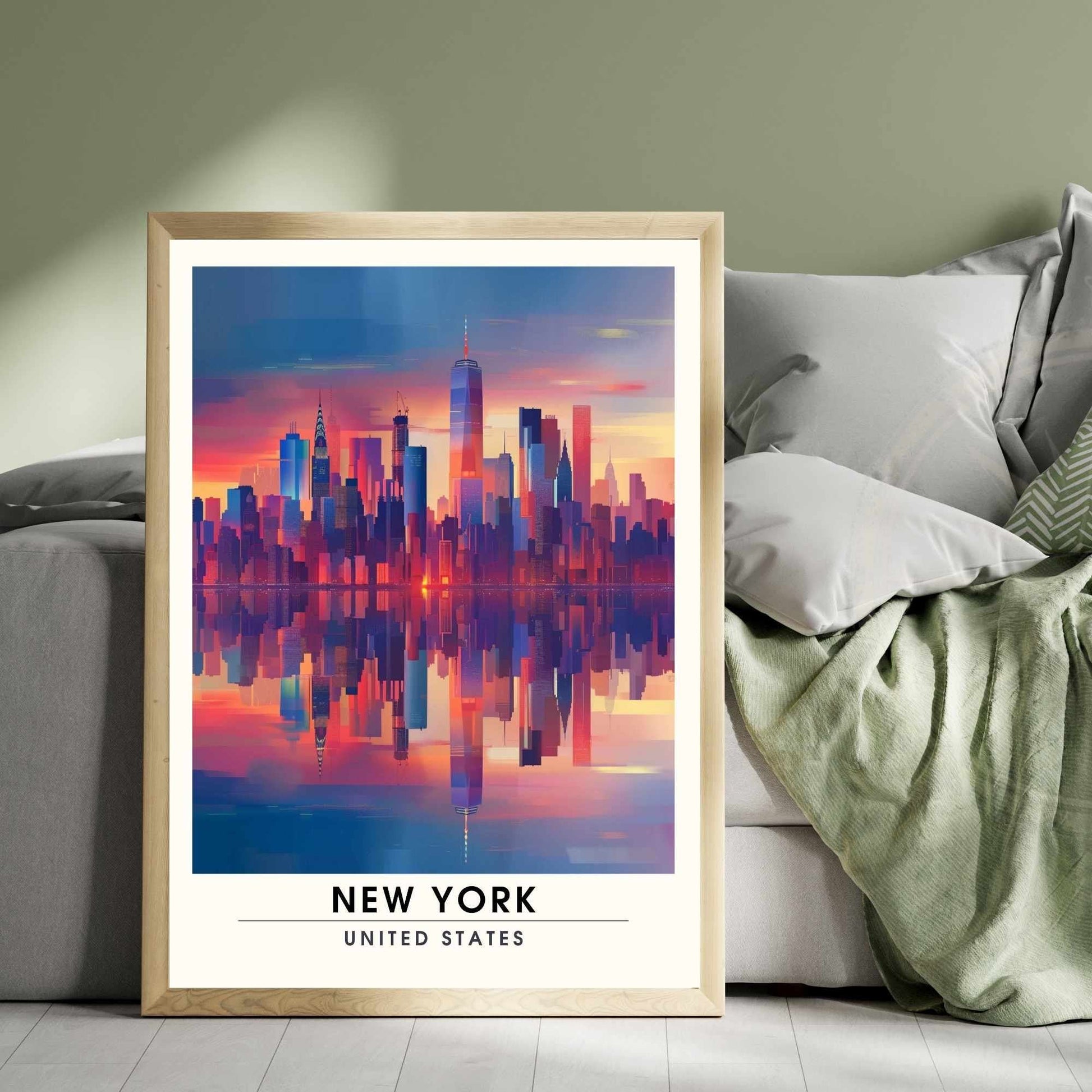 Impression New York | Affiche de Voyage New York | affiche New York City - coucher de soleil