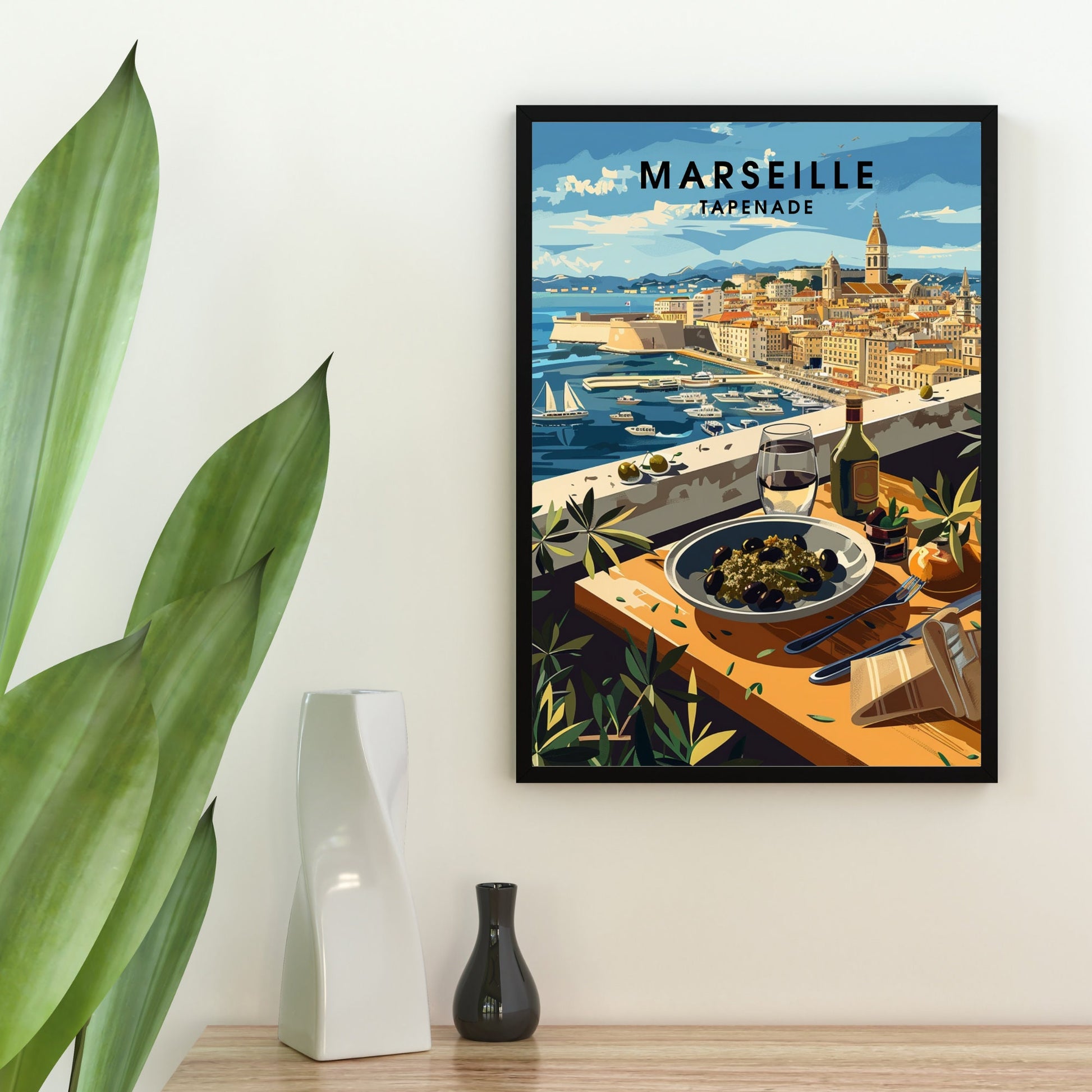 Kitchen poster | Marseille poster | Tapenade print | Travel souvenir | Gift idea | France travel print