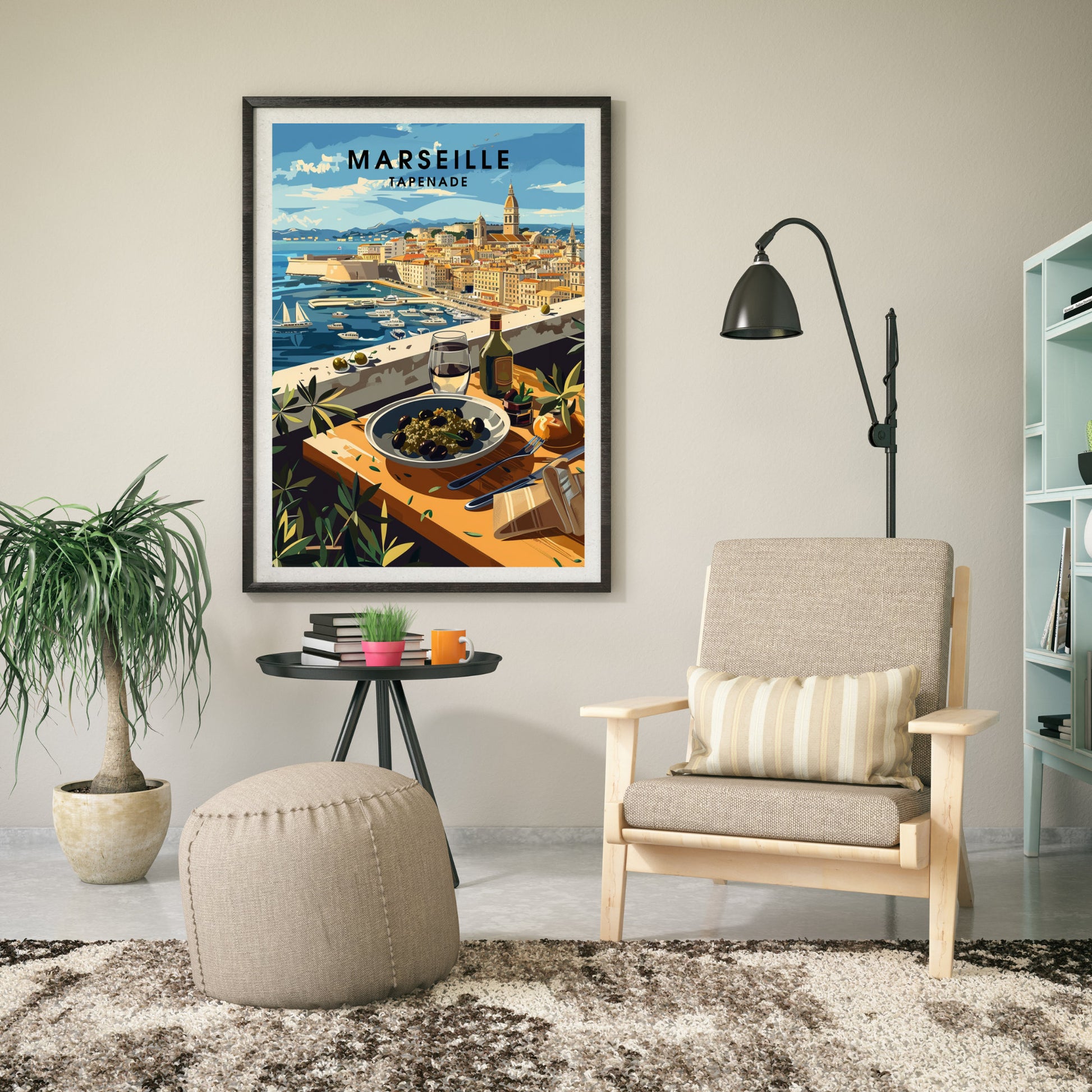 Kitchen poster | Marseille poster | Tapenade print | Travel souvenir | Gift idea | France travel print