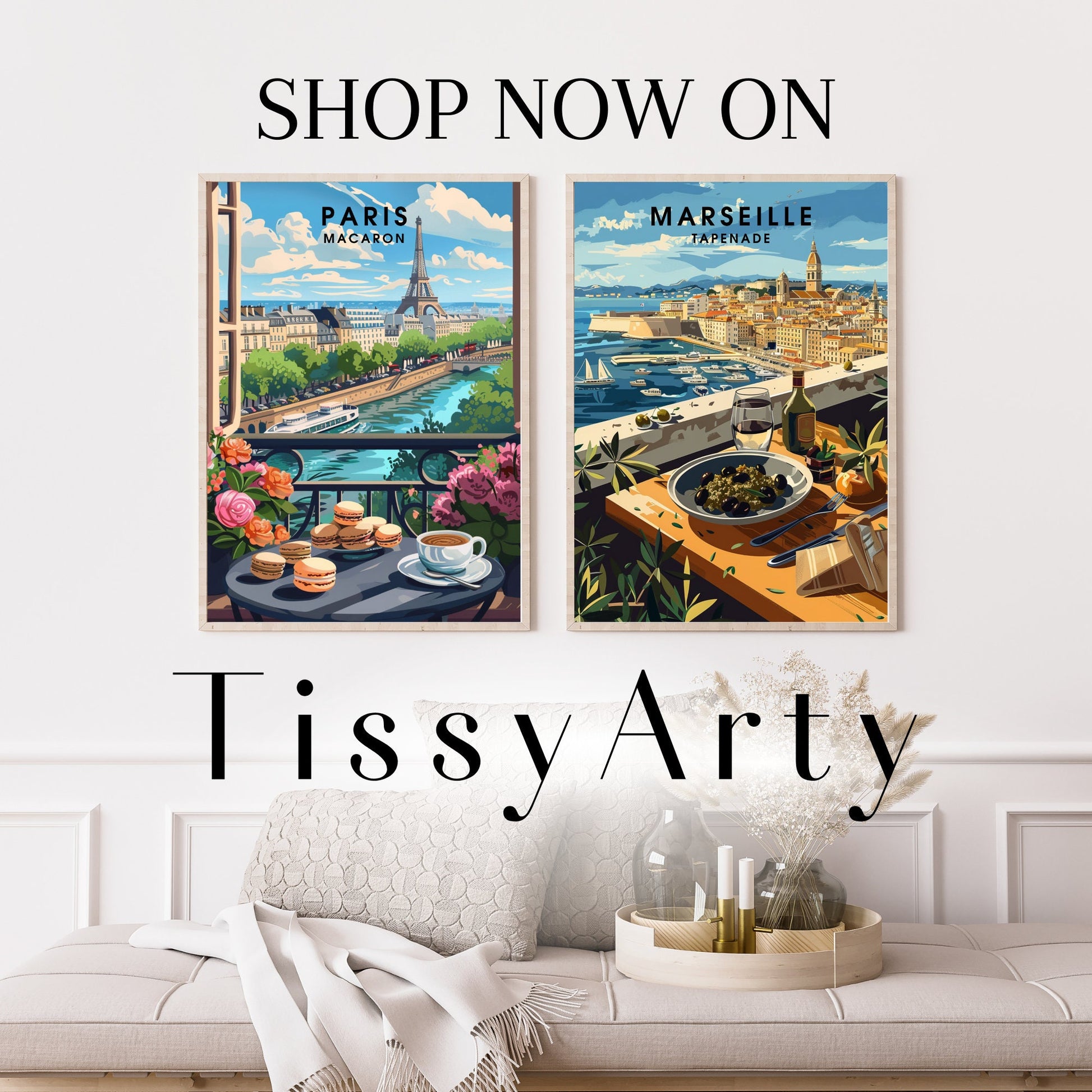 Kitchen poster | Marseille poster | Tapenade print | Travel souvenir | Gift idea | France travel print