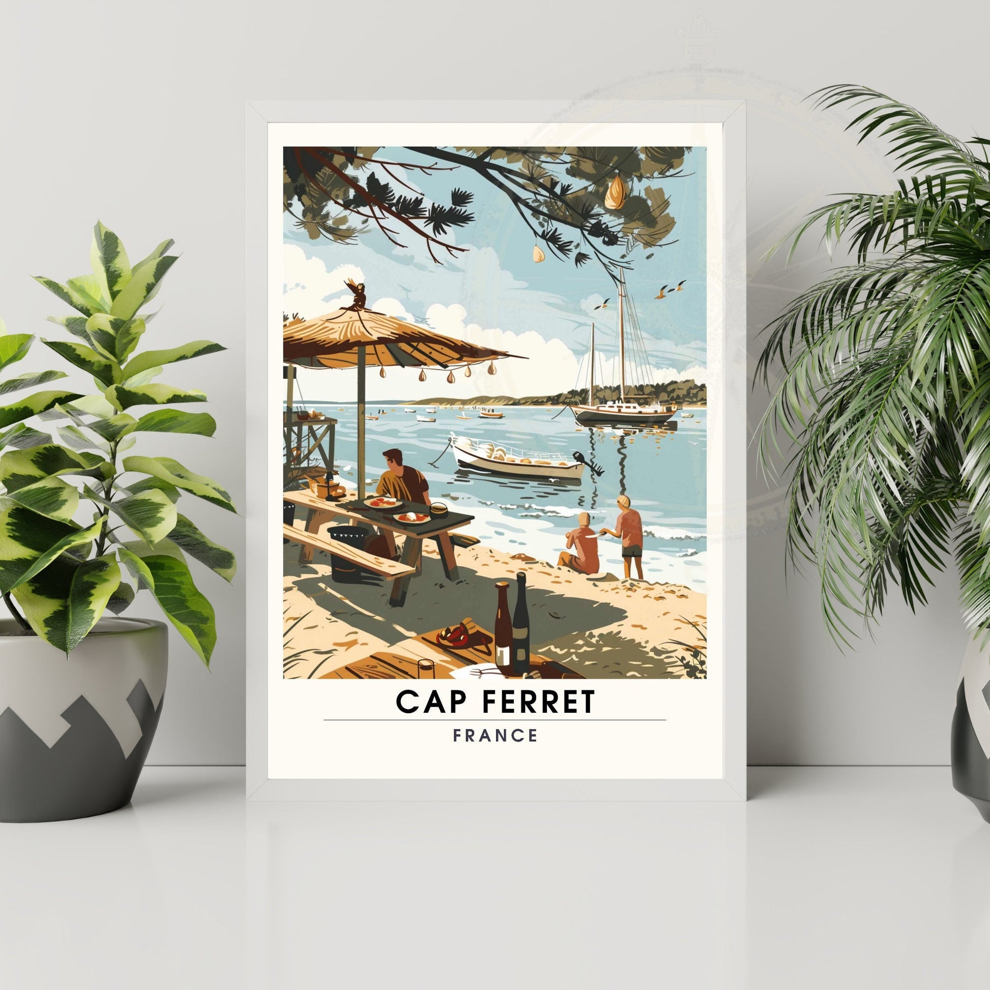 Impression Cap Ferret | Affiche de Voyage Cap Ferret | Affiche Cabanes du Cap Ferret