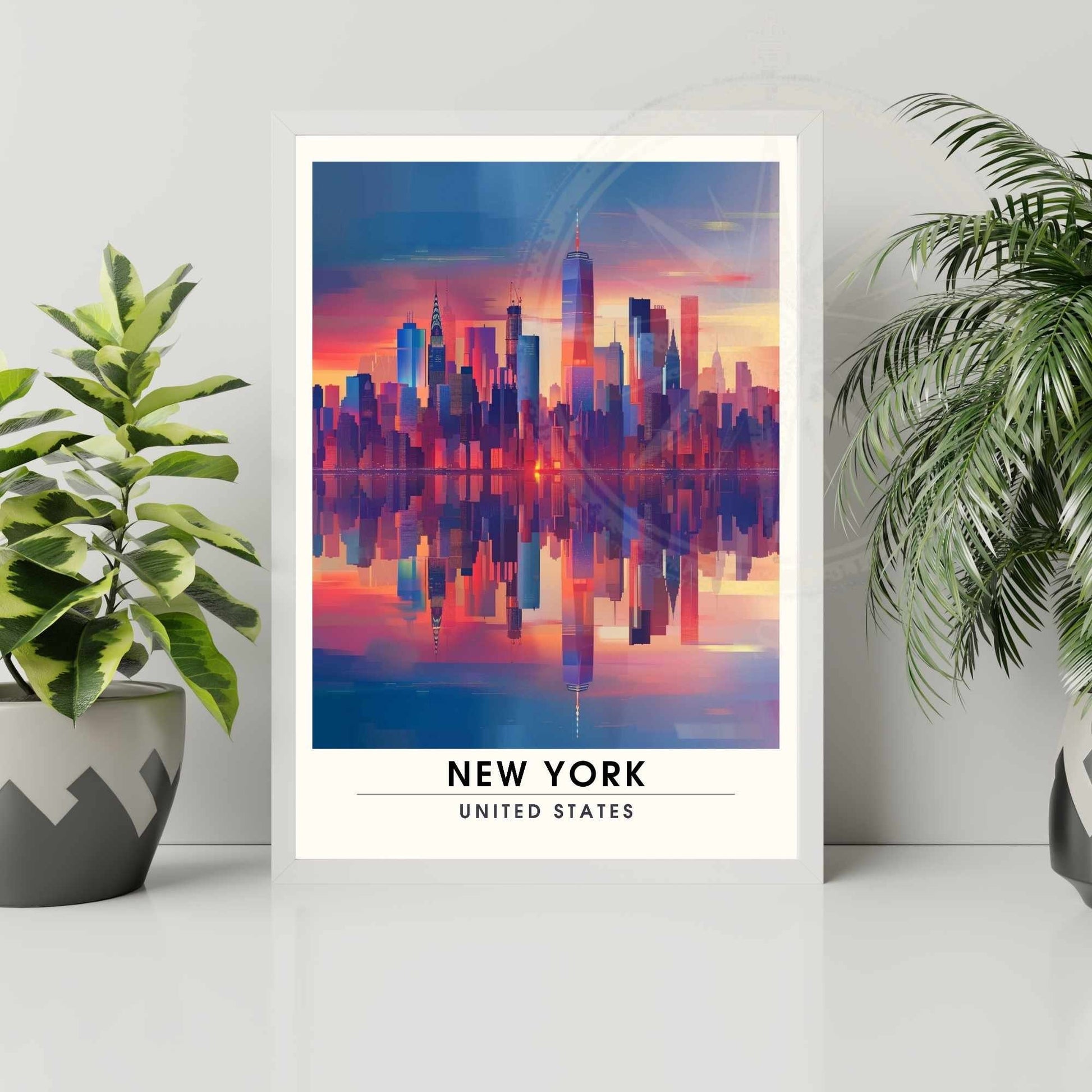 Impression New York | Affiche de Voyage New York | affiche New York City - coucher de soleil