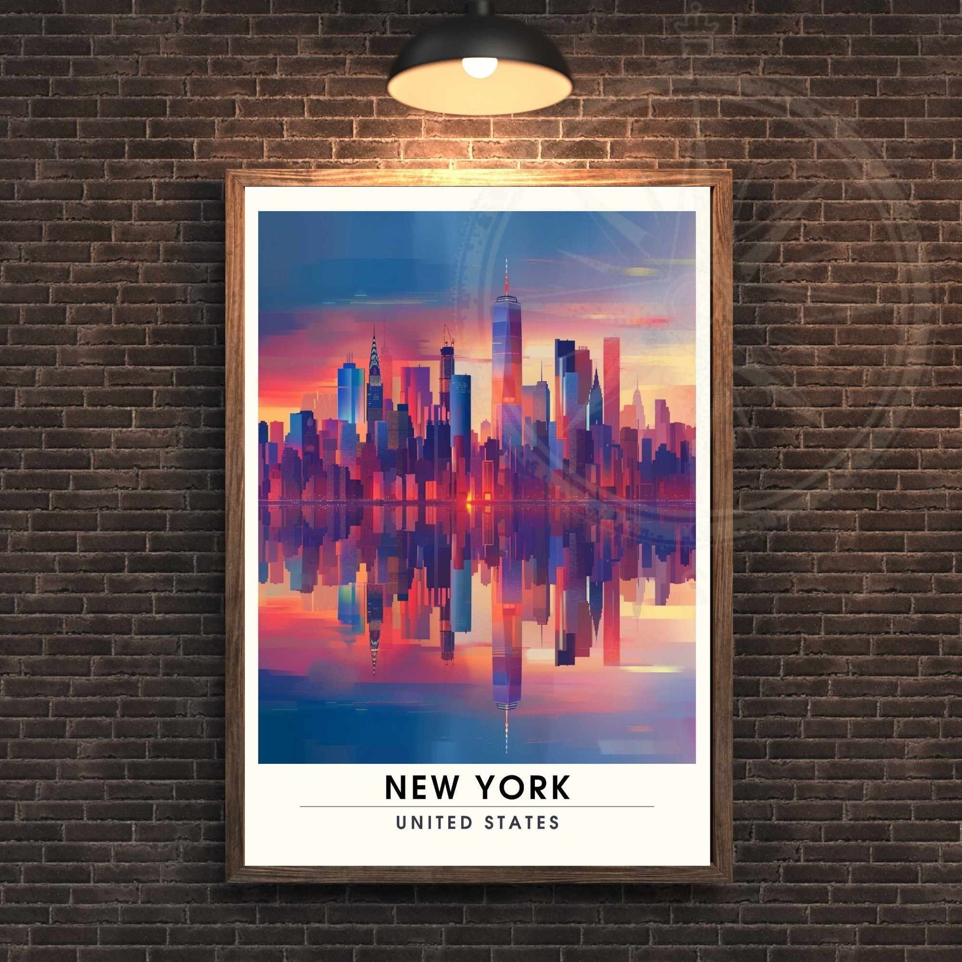 Impression New York | Affiche de Voyage New York | affiche New York City - coucher de soleil