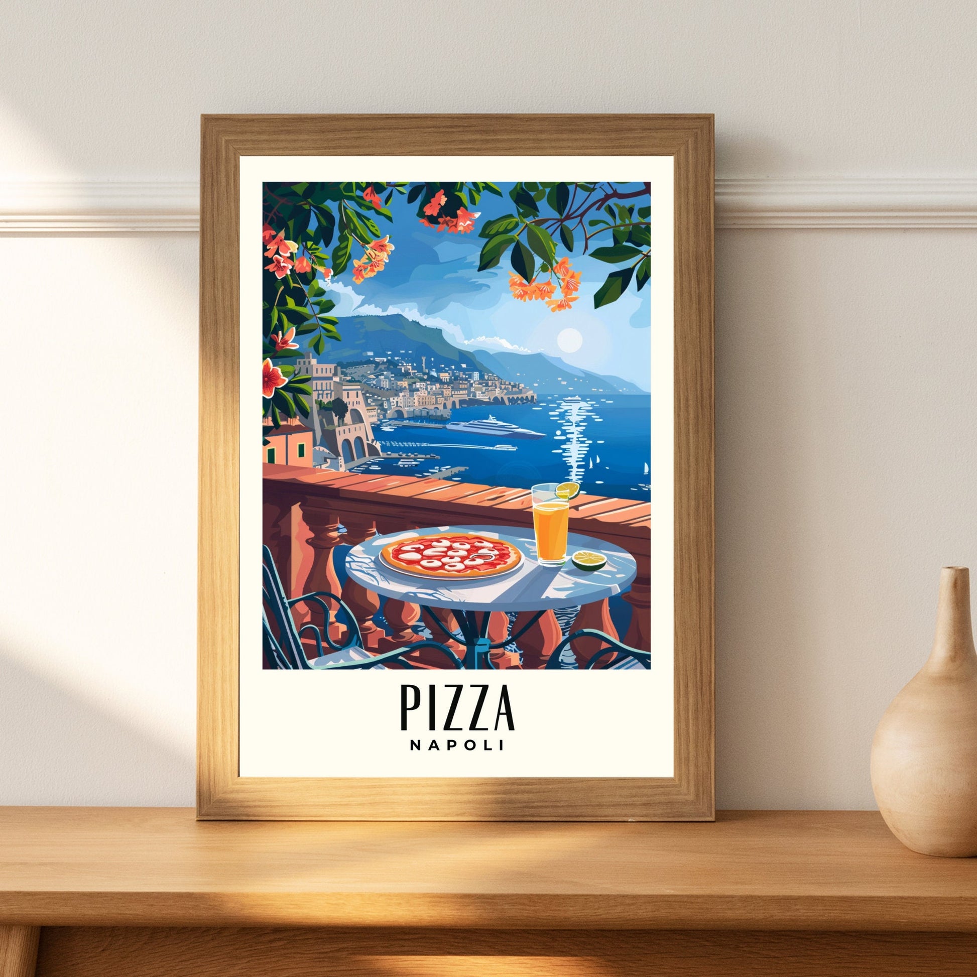 Kitchen poster | Napoli poster | Pizza print | Travel souvenir | Gift idea | Italy travel print