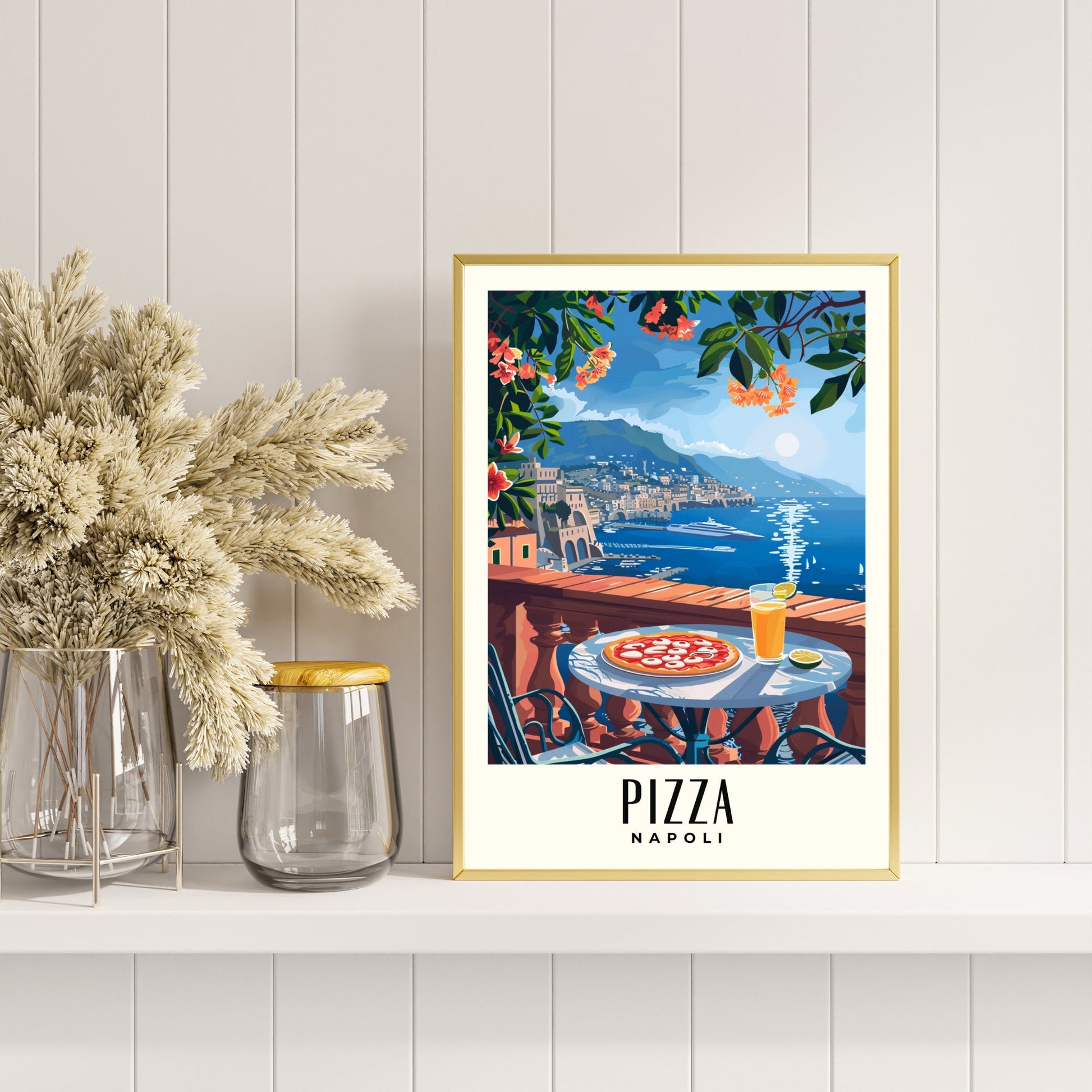 Kitchen poster | Napoli poster | Pizza print | Travel souvenir | Gift idea | Italy travel print