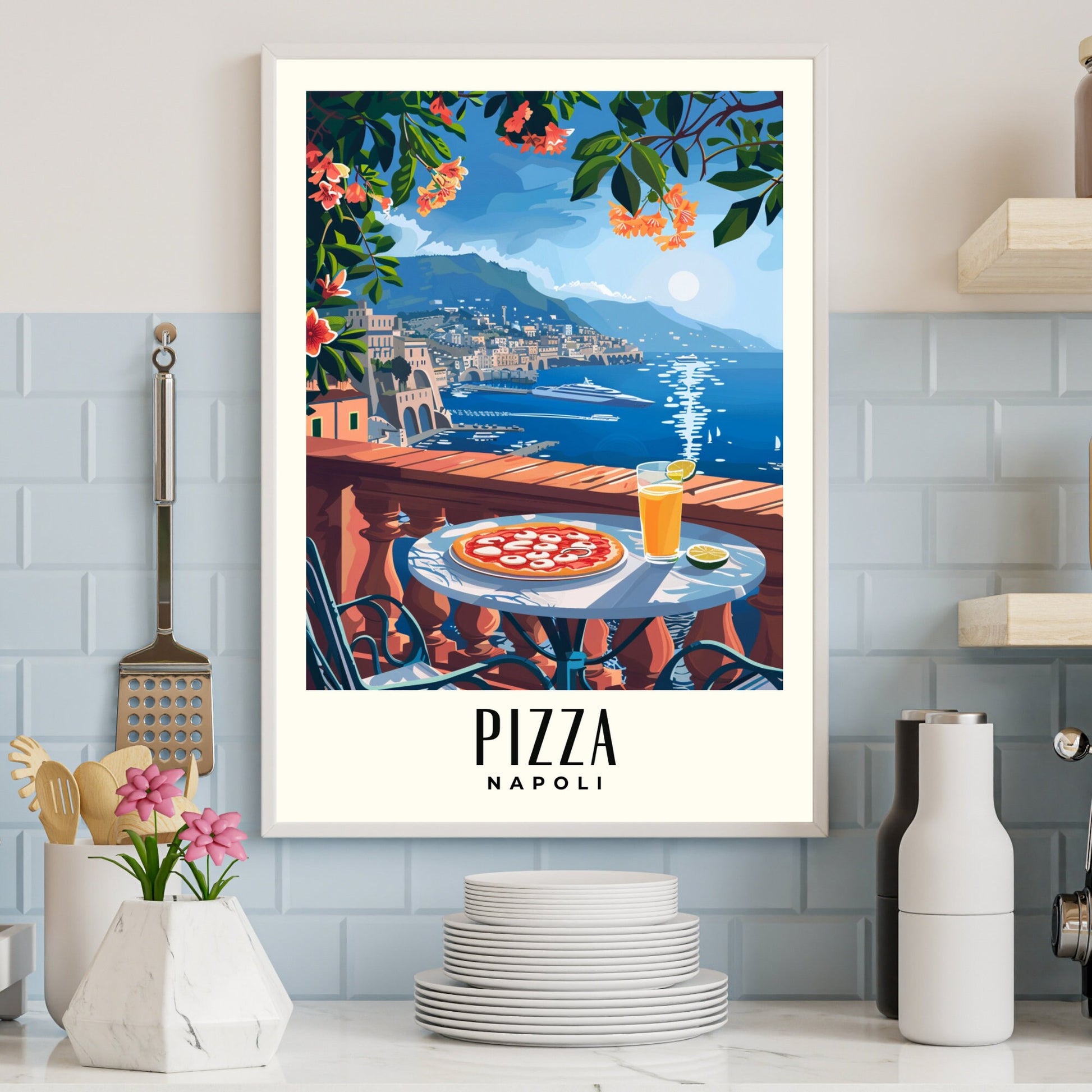 Kitchen poster | Napoli poster | Pizza print | Travel souvenir | Gift idea | Italy travel print