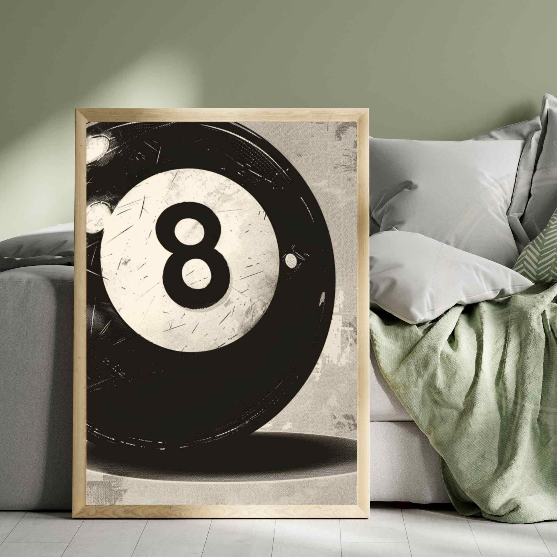 Affiche Billard - Affiche boule noire de billard - Affiche vintage