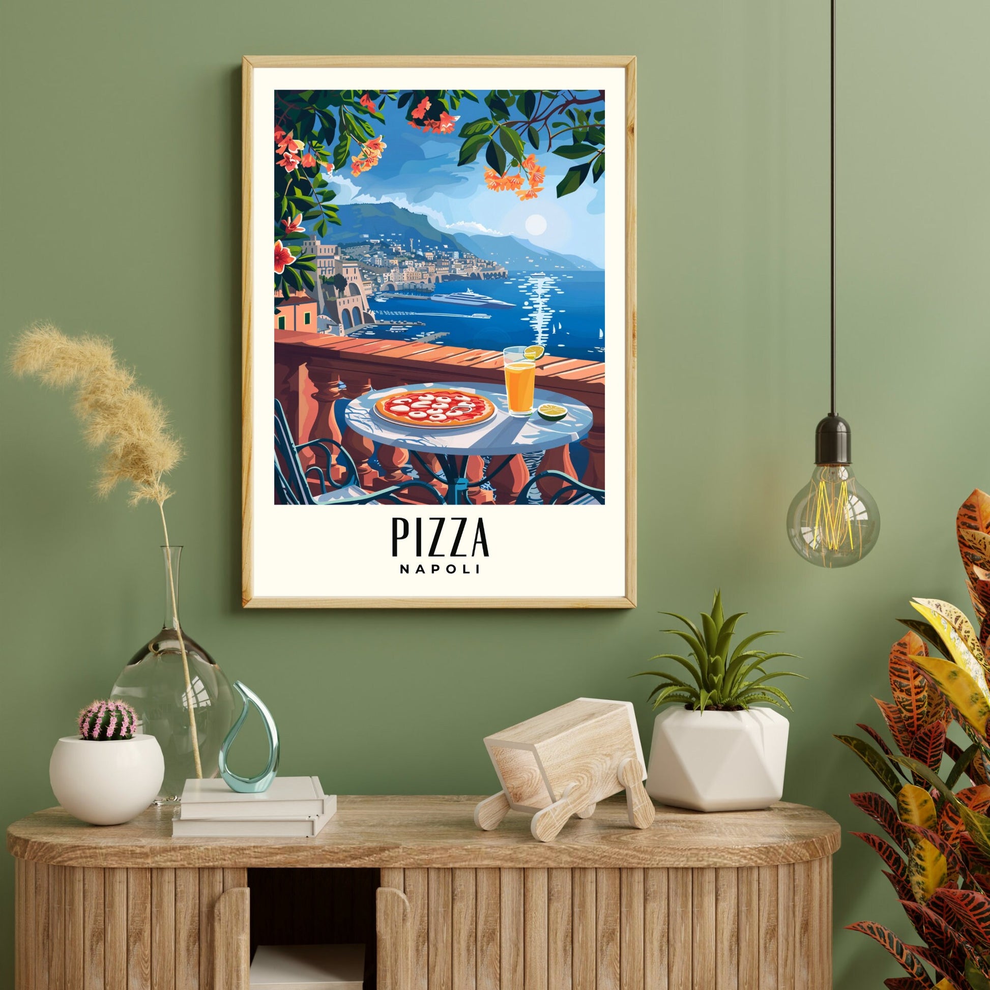 Kitchen poster | Napoli poster | Pizza print | Travel souvenir | Gift idea | Italy travel print