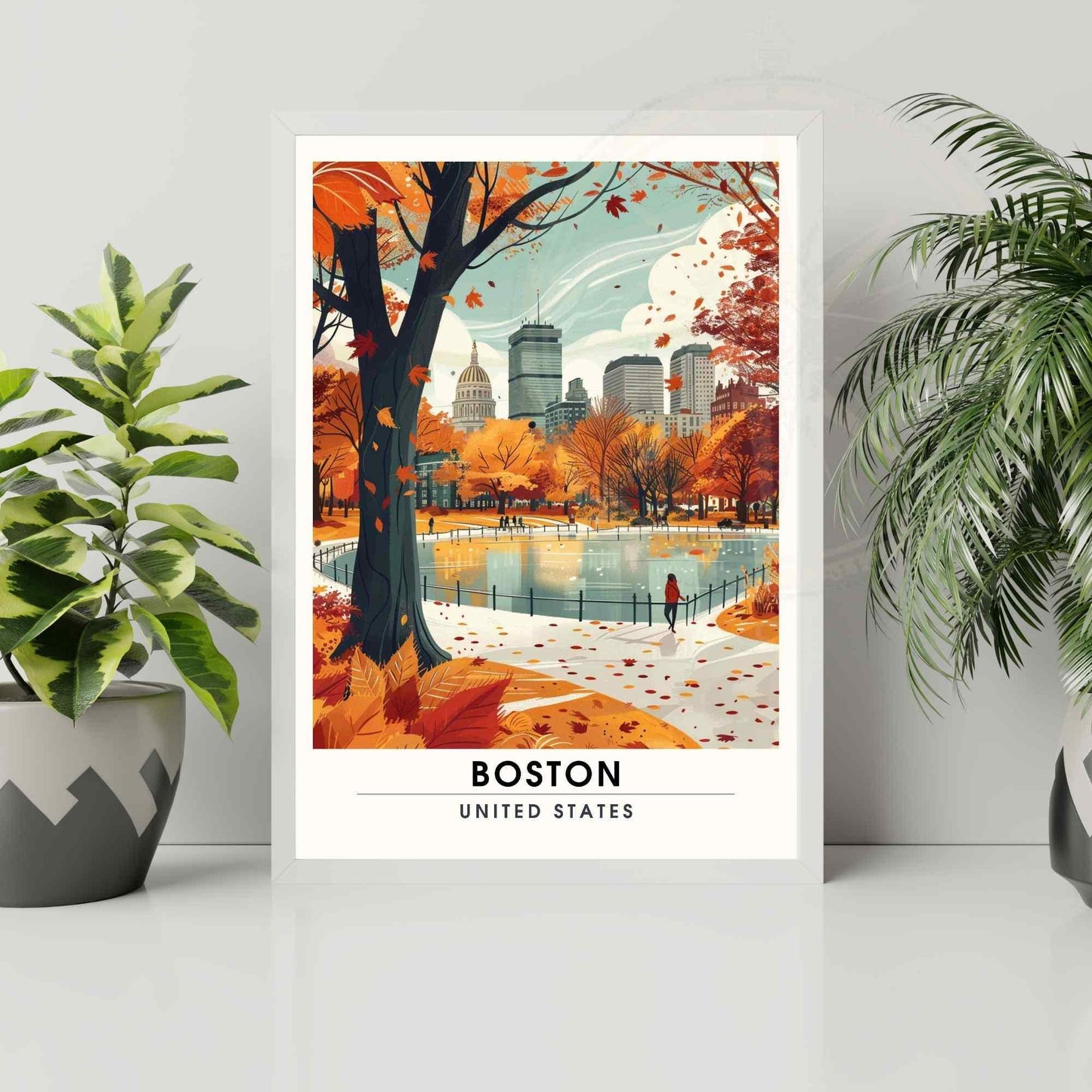 Affiche Boston, Massachusetts | Impression de voyage Boston - Boston Public Garden