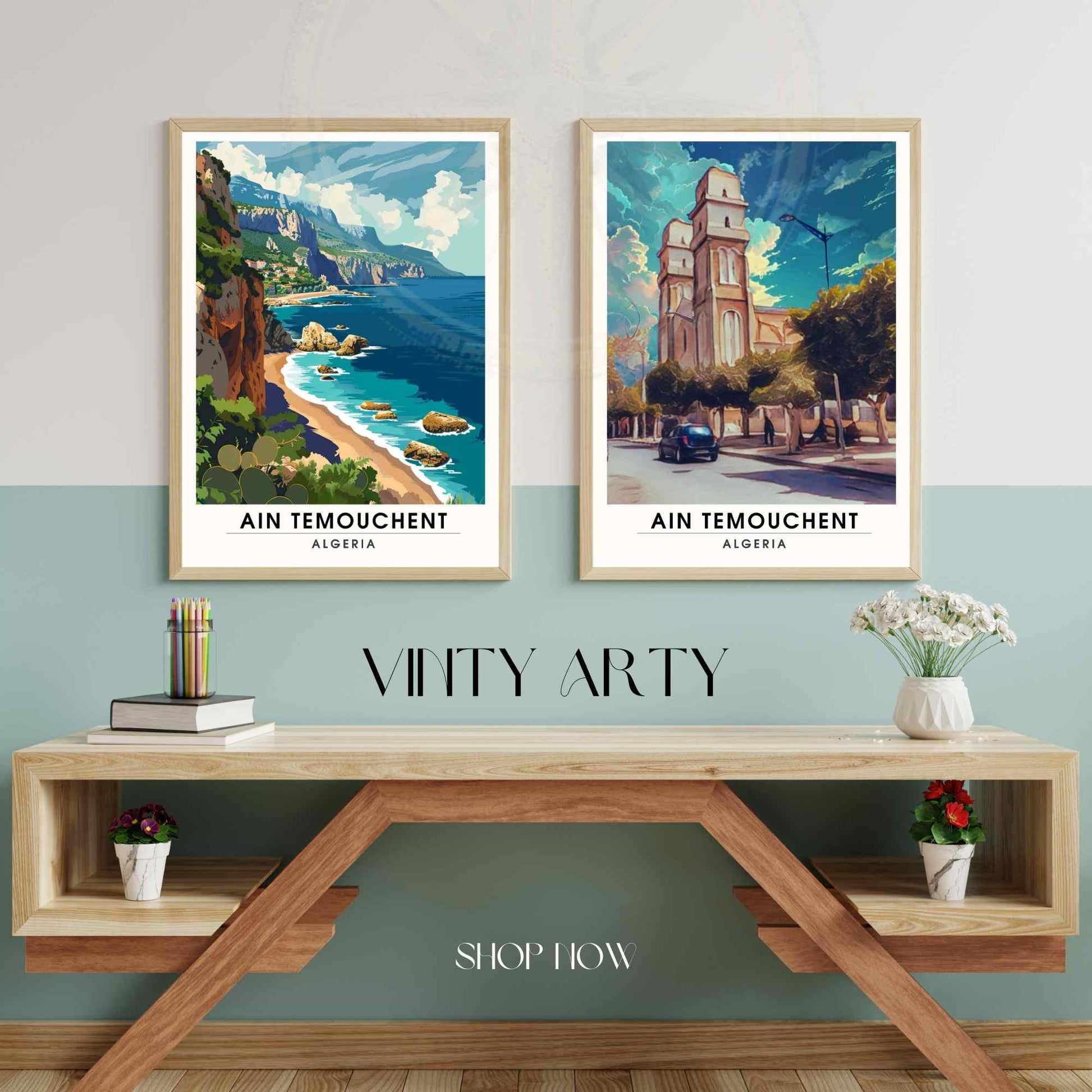Affiche Ain Témouchent, Algérie | Affiche de voyage Algérie| Affiche Plage