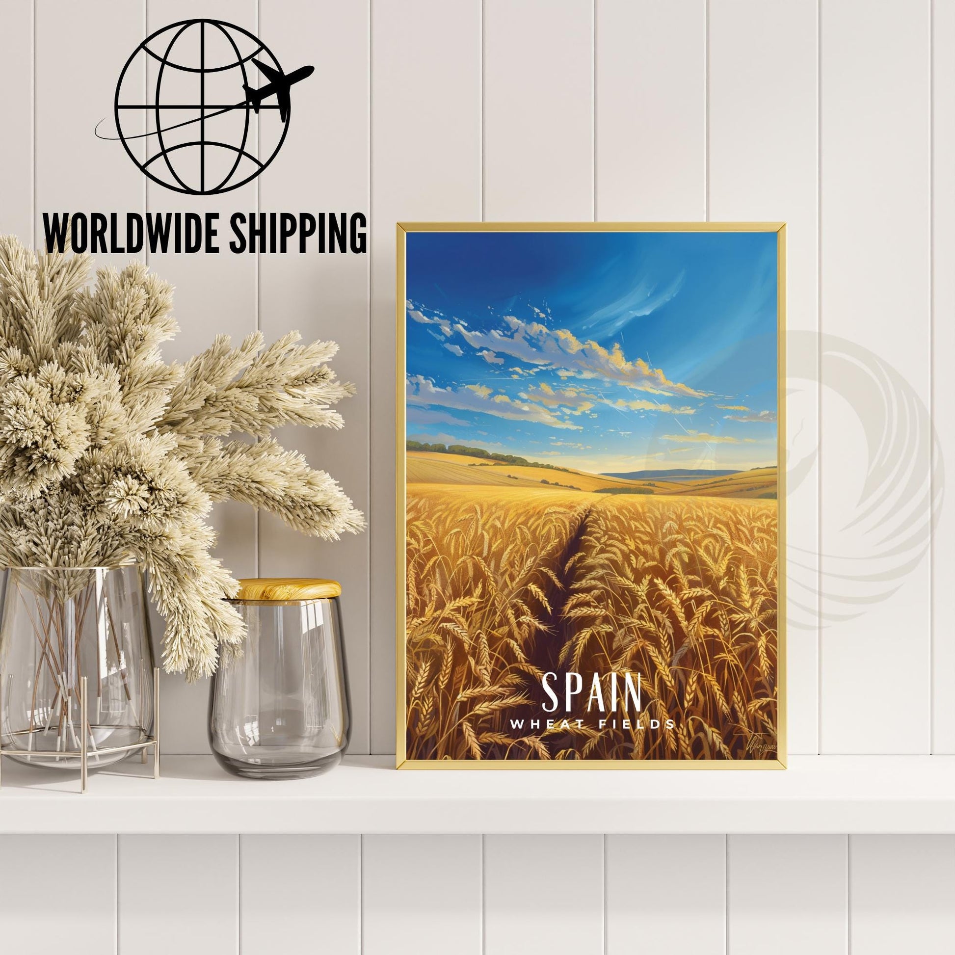 Poster Kitchen | Wheat Fields Poster | Travel Souvenir | Gift Idea |Spain Travel Print