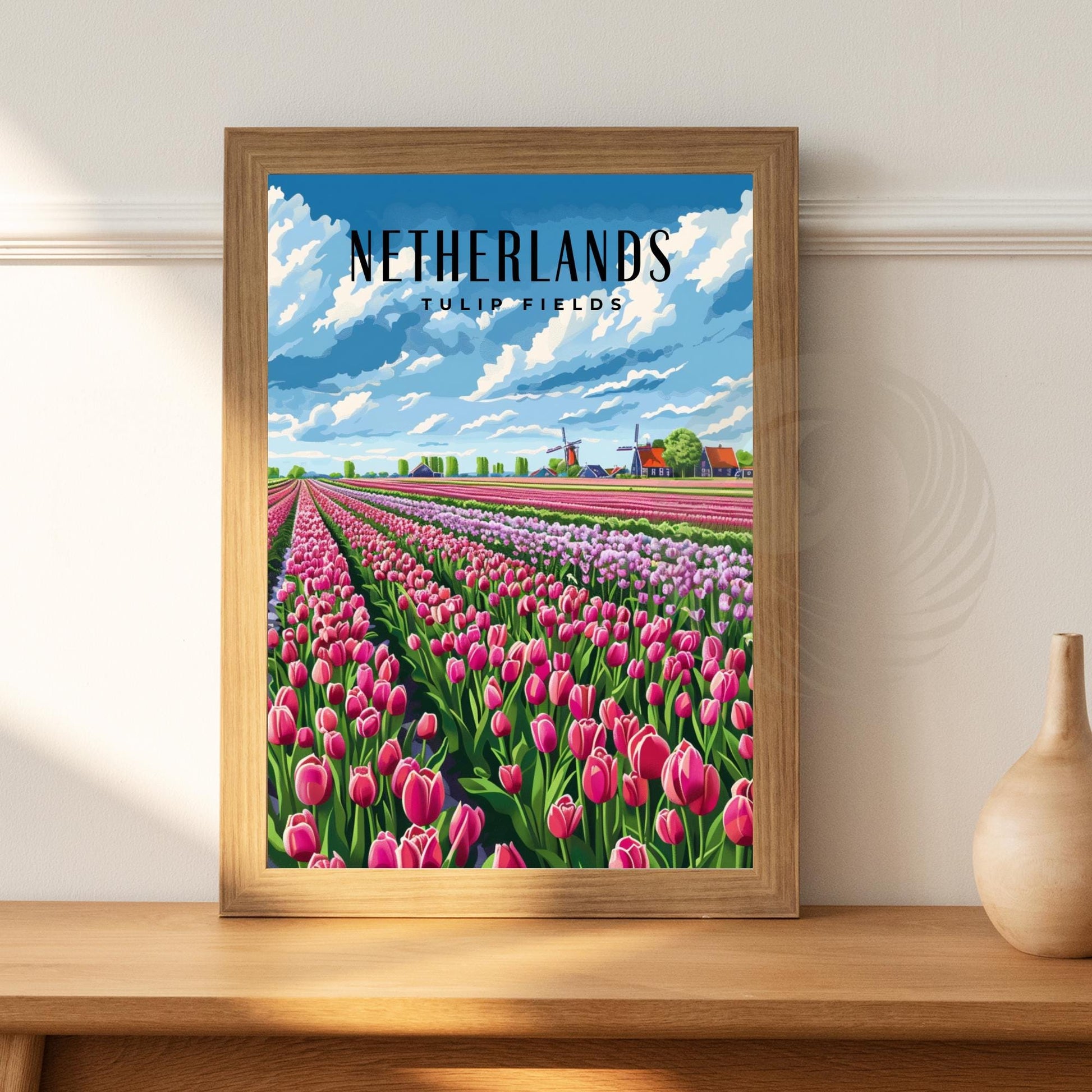 Poster Kitchen | Tulip Fields Poster | Travel Souvenir | Gift Idea | Netherlands Travel Print