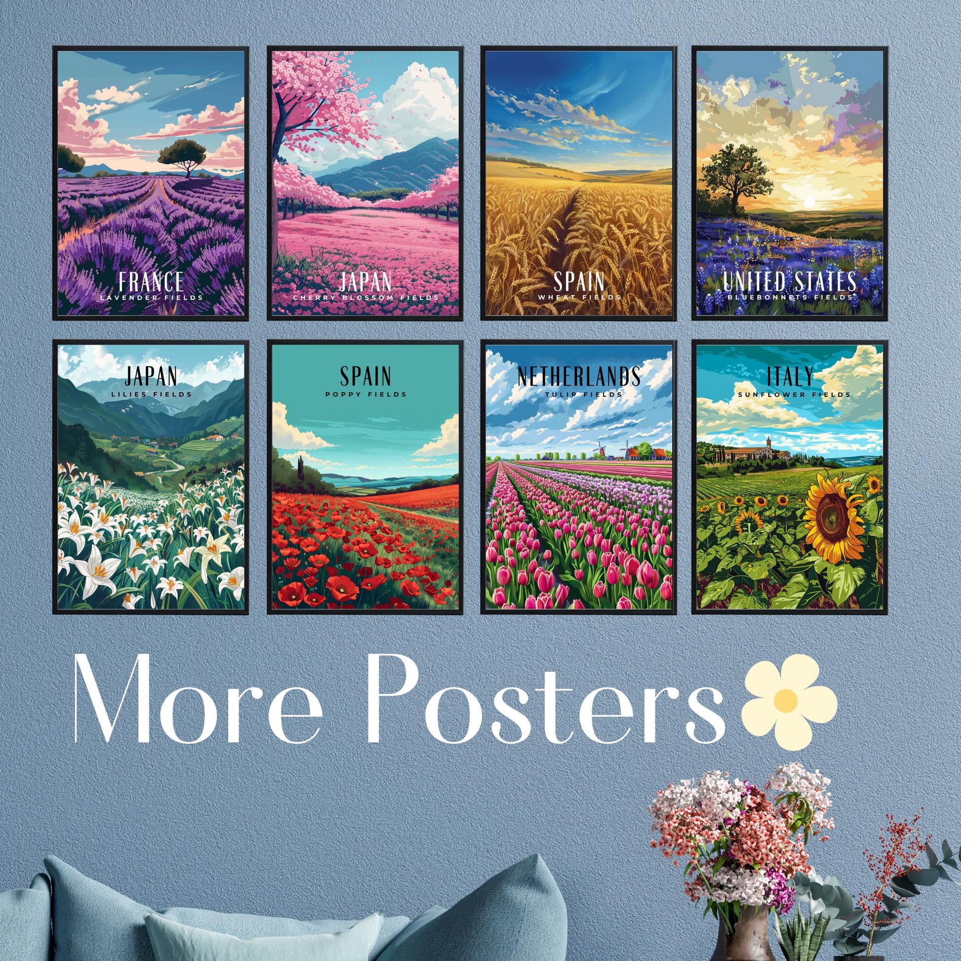 Poster Kitchen | Tulip Fields Poster | Travel Souvenir | Gift Idea | Netherlands Travel Print