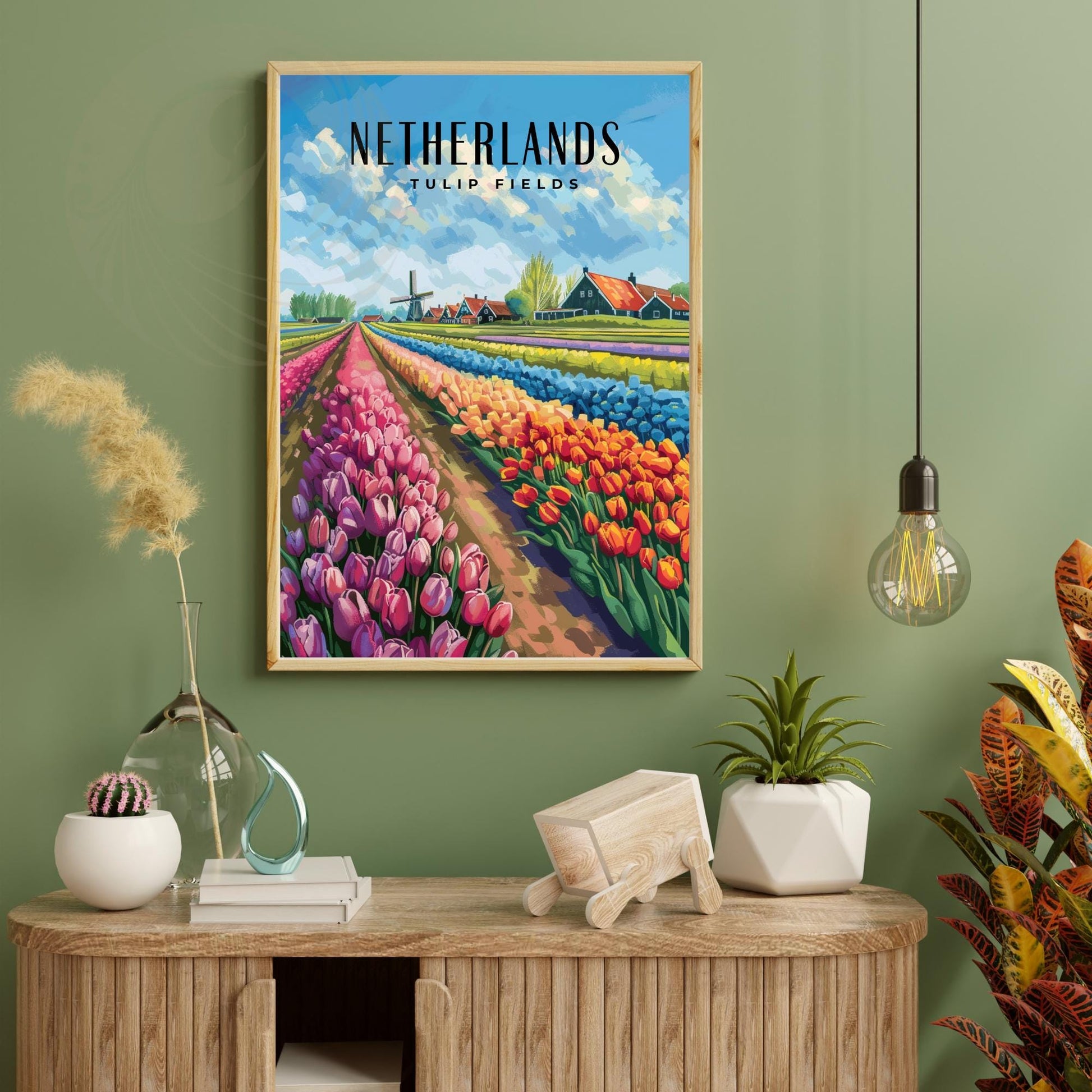 Poster Kitchen | Tulip Fields Poster | Travel Souvenir | Gift Idea | Netherlands Travel Print