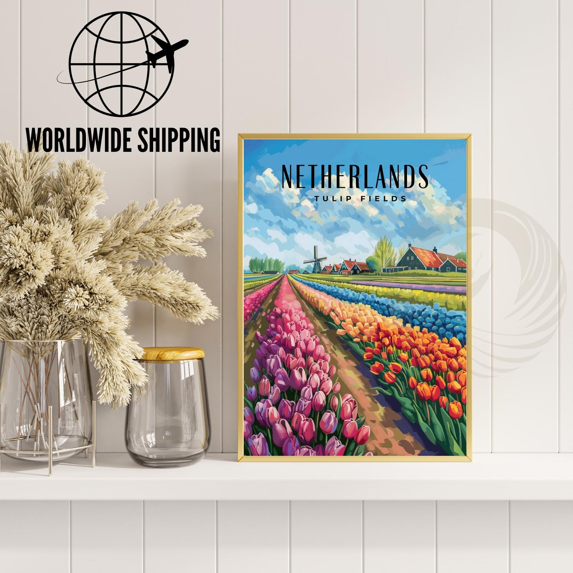 Poster Kitchen | Tulip Fields Poster | Travel Souvenir | Gift Idea | Netherlands Travel Print