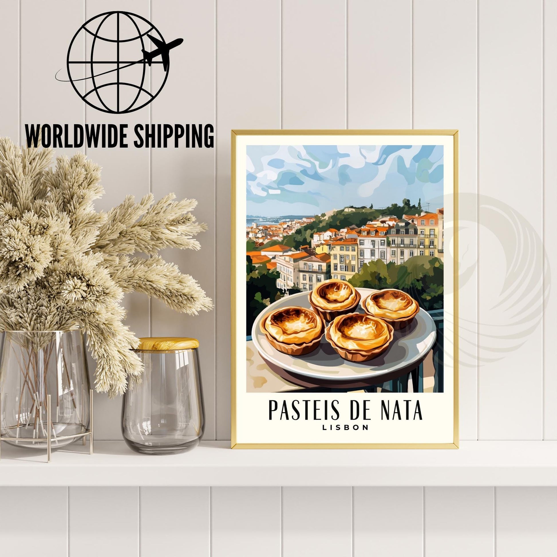 Kitchen Poster | Pasteis de Nata Poster | Lisbon Poster | Travel Souvenir | Gift Idea | Portugal Travel Print