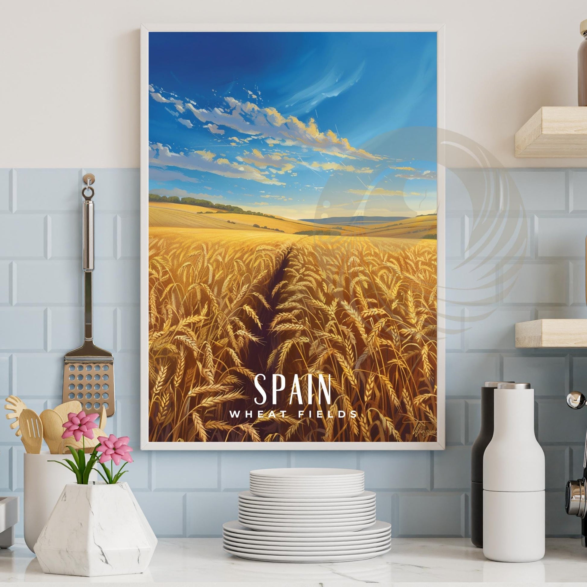 Poster Kitchen | Wheat Fields Poster | Travel Souvenir | Gift Idea |Spain Travel Print