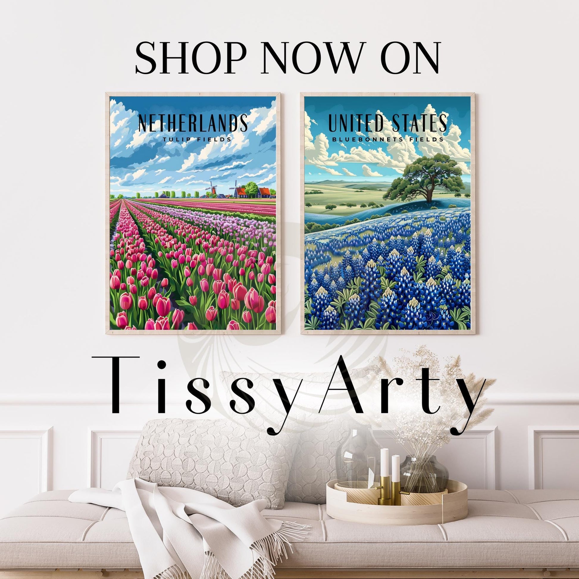 Poster Kitchen | Tulip Fields Poster | Travel Souvenir | Gift Idea | Netherlands Travel Print
