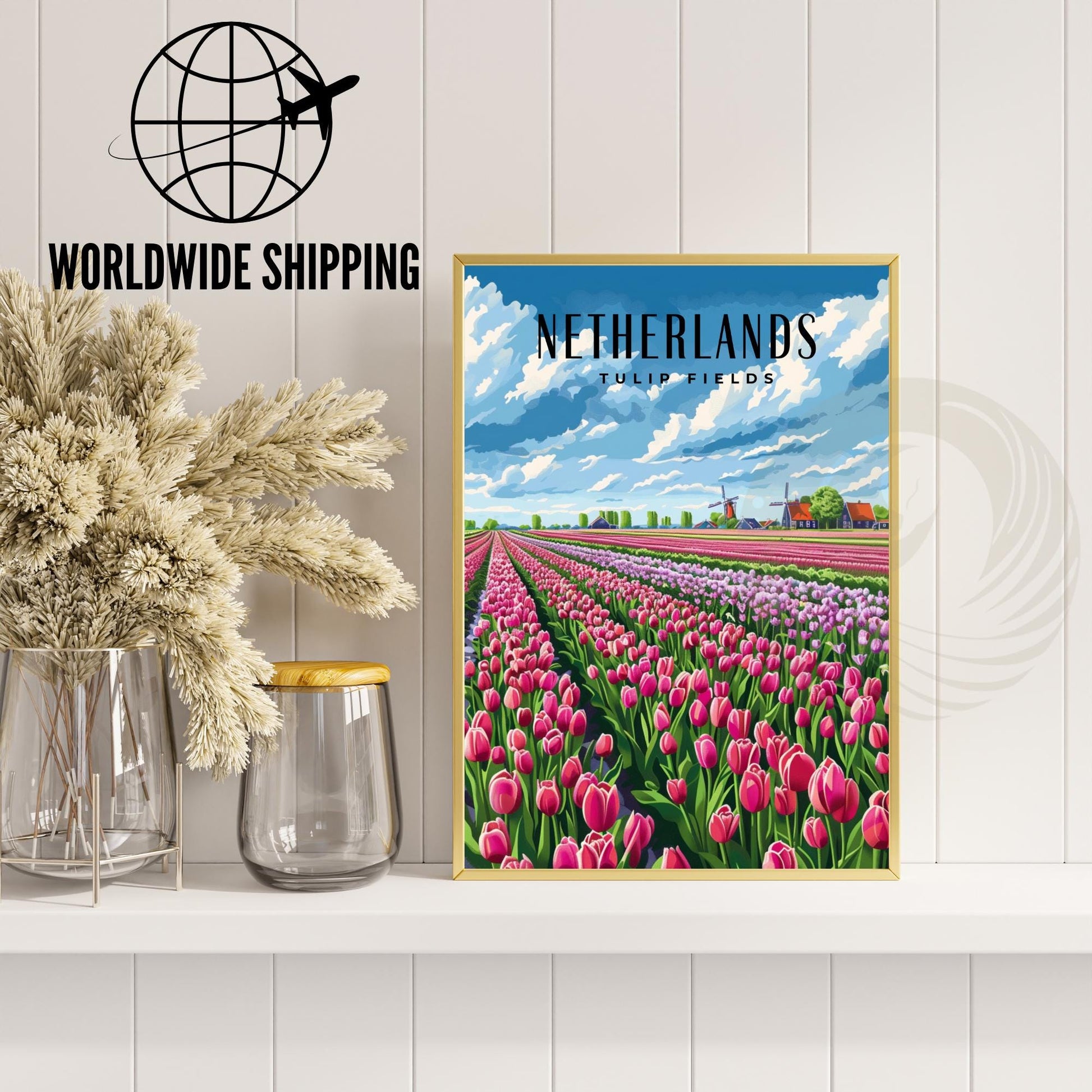 Poster Kitchen | Tulip Fields Poster | Travel Souvenir | Gift Idea | Netherlands Travel Print