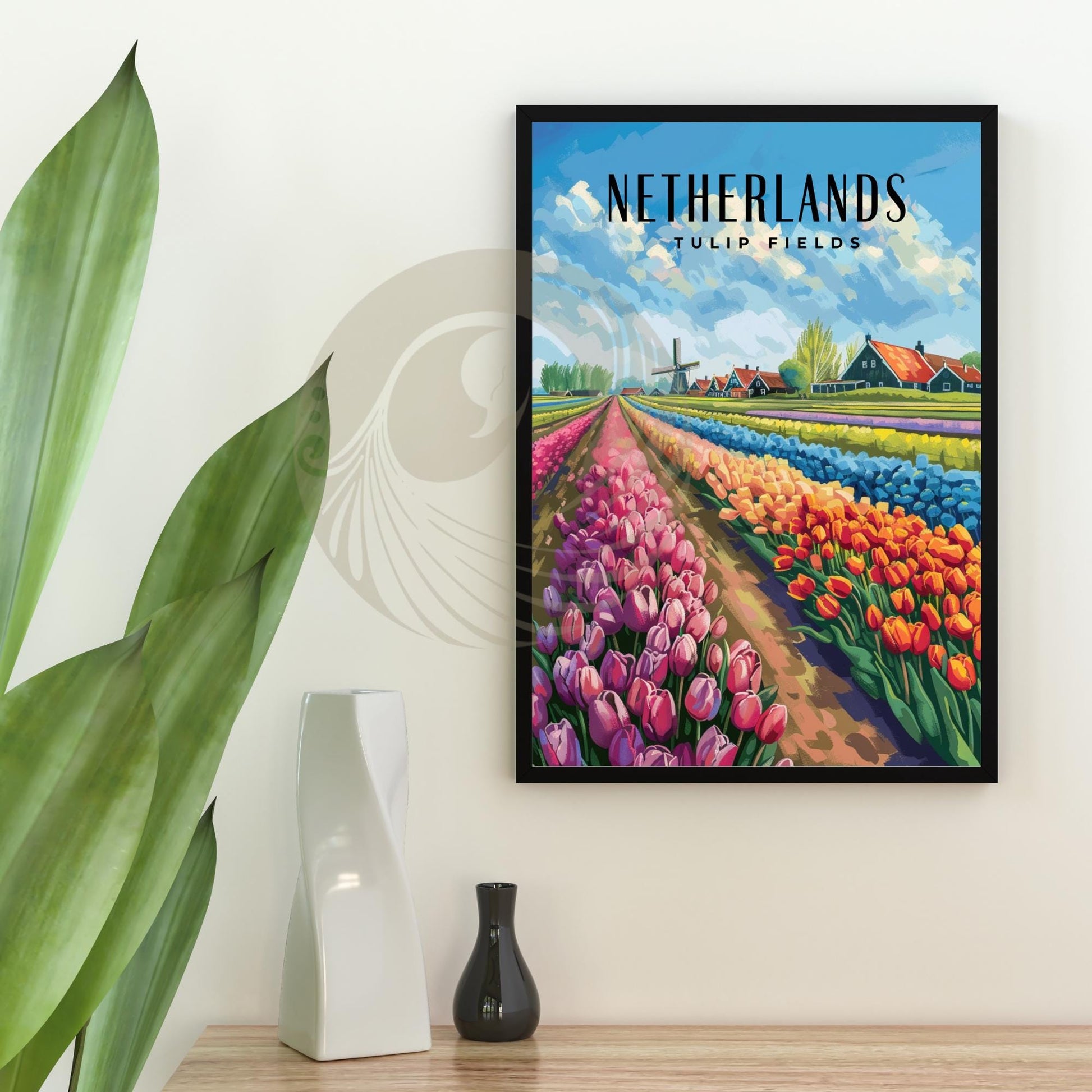 Poster Kitchen | Tulip Fields Poster | Travel Souvenir | Gift Idea | Netherlands Travel Print