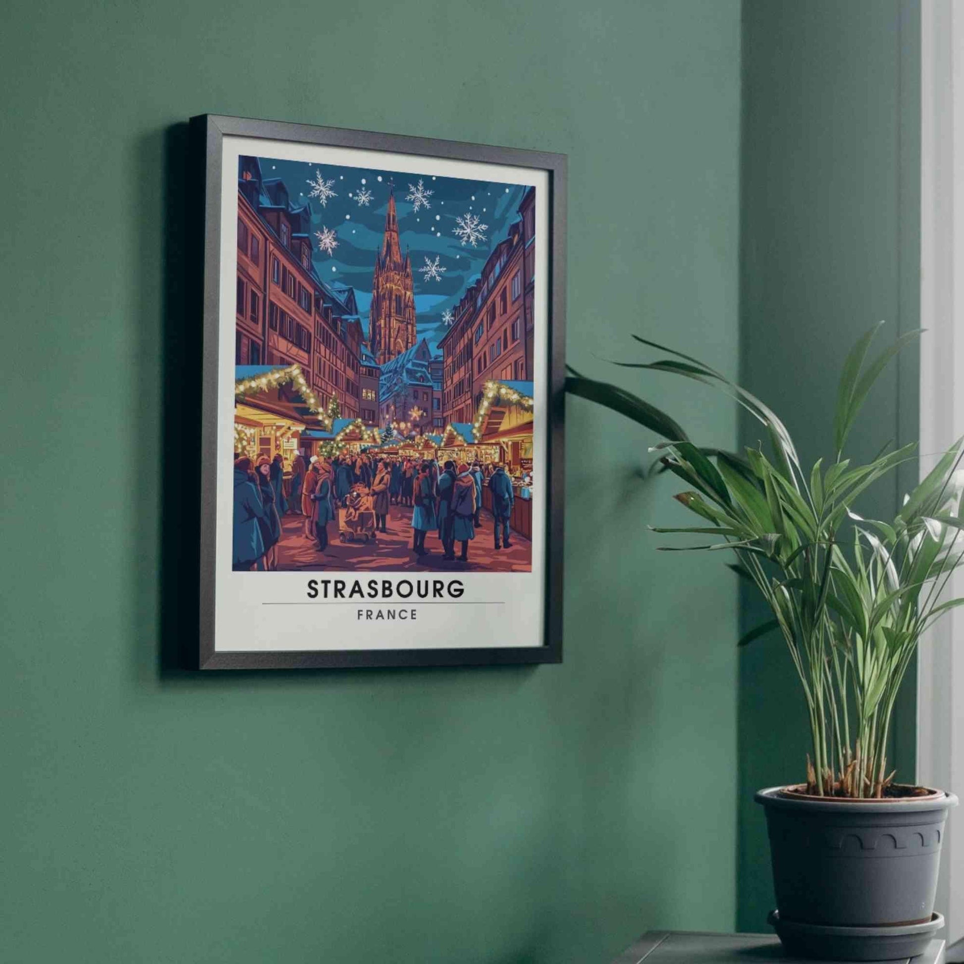 Affiche Strasbourg - Impression de voyage Strasbourg - un Marché de noël à Strasbourg