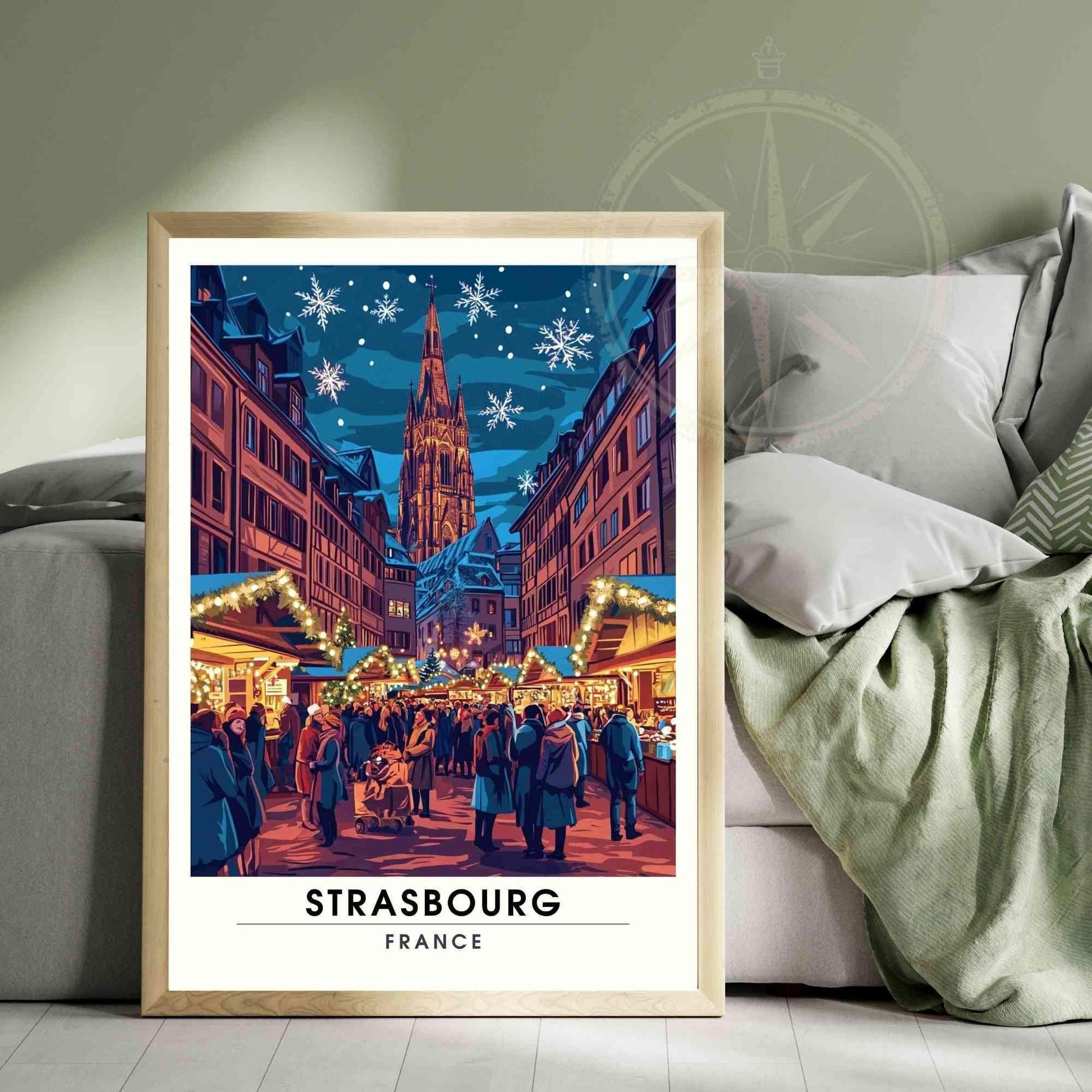 Affiche Strasbourg - Impression de voyage Strasbourg - un Marché de noël à Strasbourg