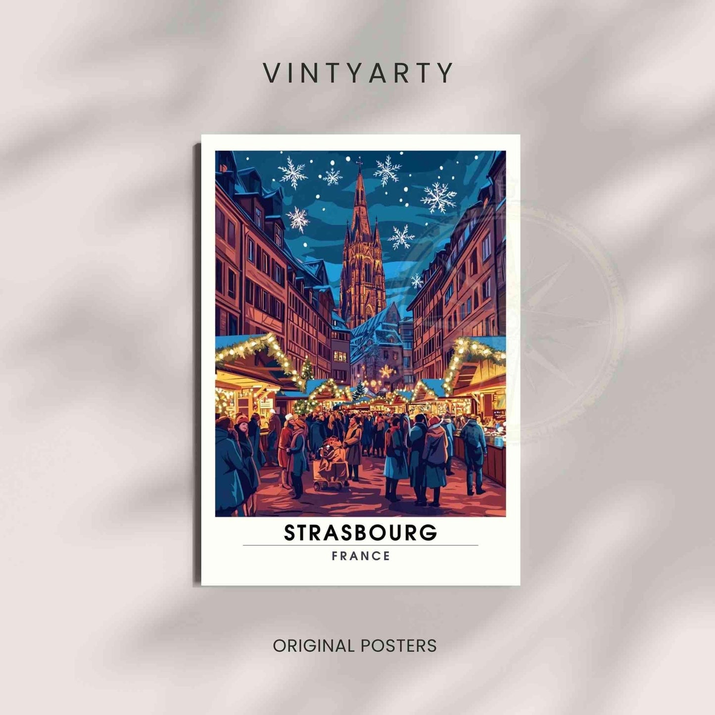 Affiche Strasbourg - Impression de voyage Strasbourg - un Marché de noël à Strasbourg