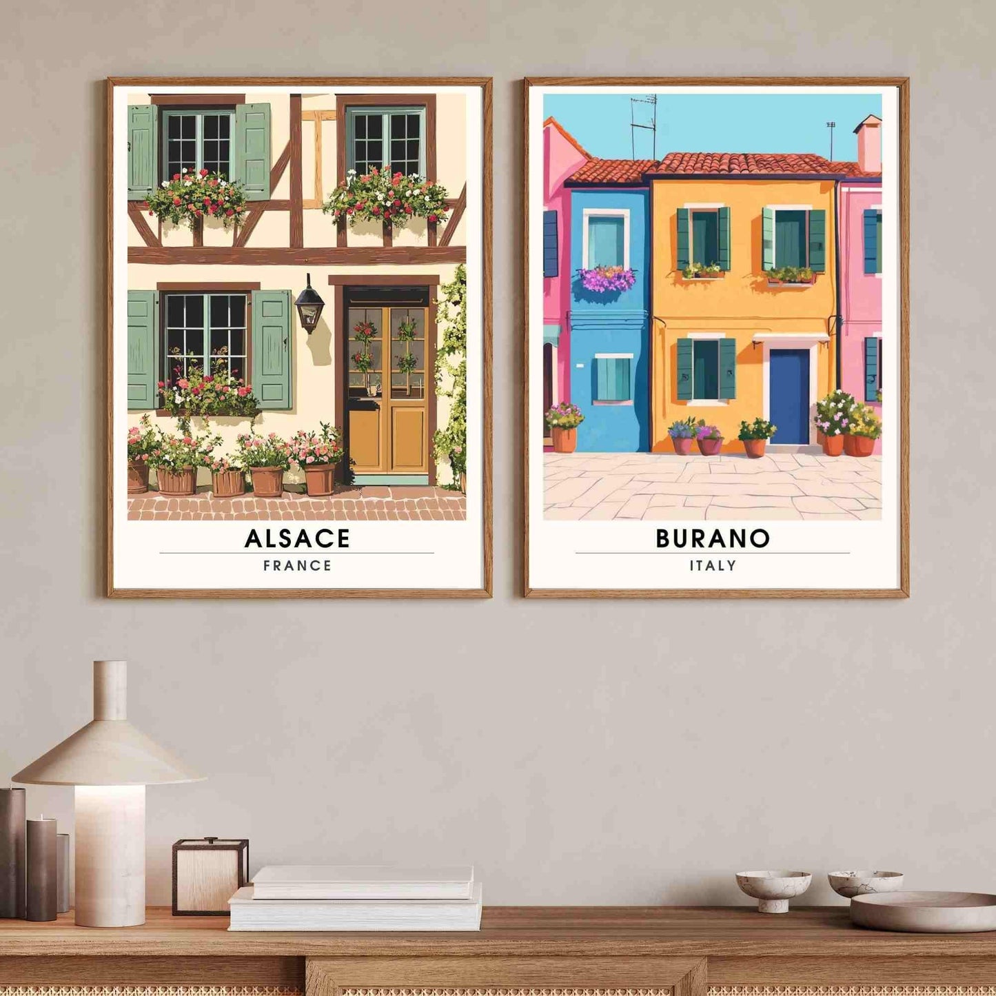 Alsace Poster | Alsace Print, façades of Alsace