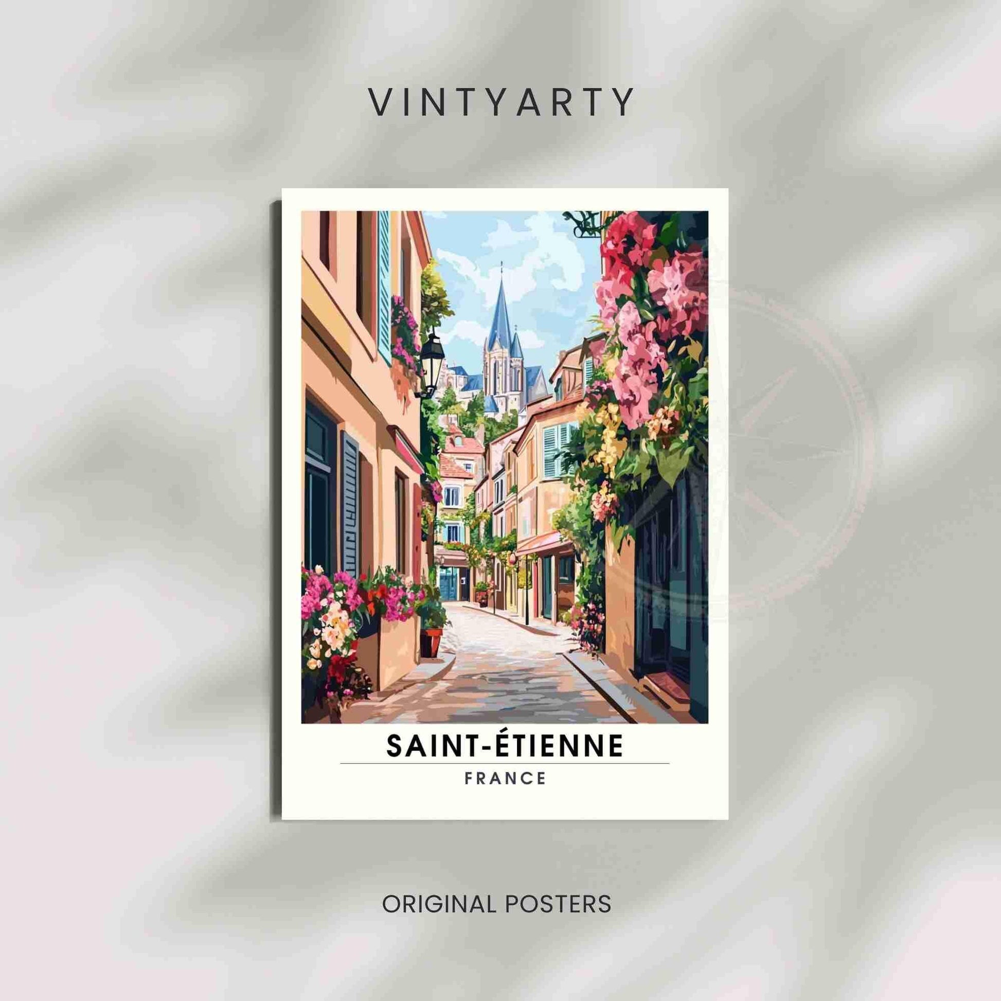 Affiche Saint-Étienne | Impression Saint-Étienne, France - Dans les rues de la ville