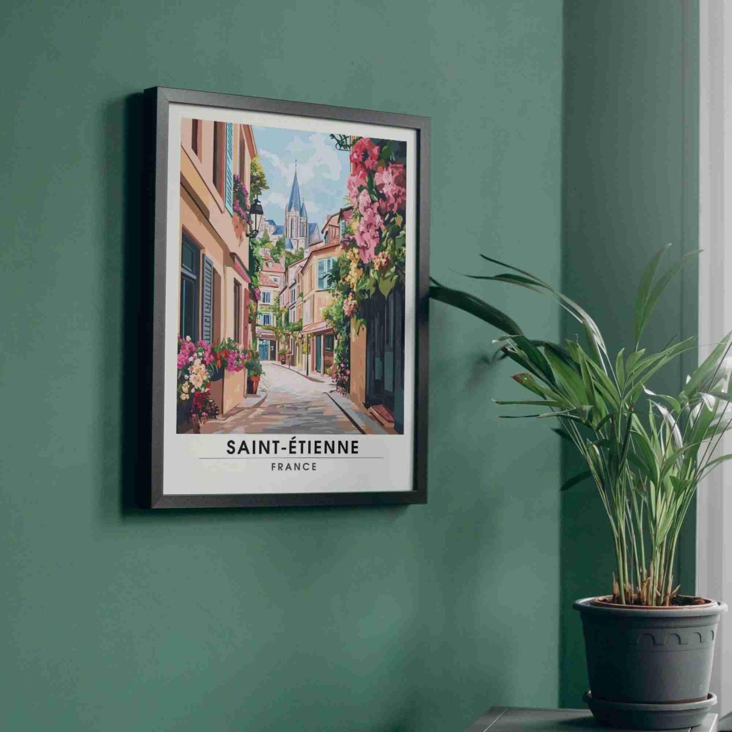 Affiche Saint-Étienne | Impression Saint-Étienne, France - Les rues de la ville