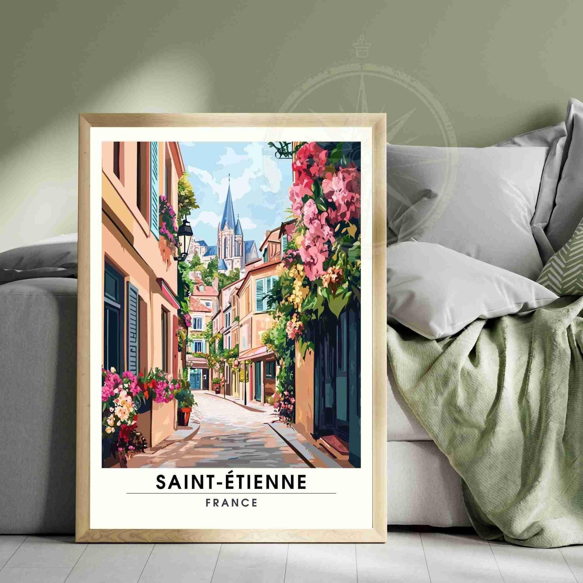 Affiche Saint-Étienne | Impression Saint-Étienne, France - Dans les rues de la ville